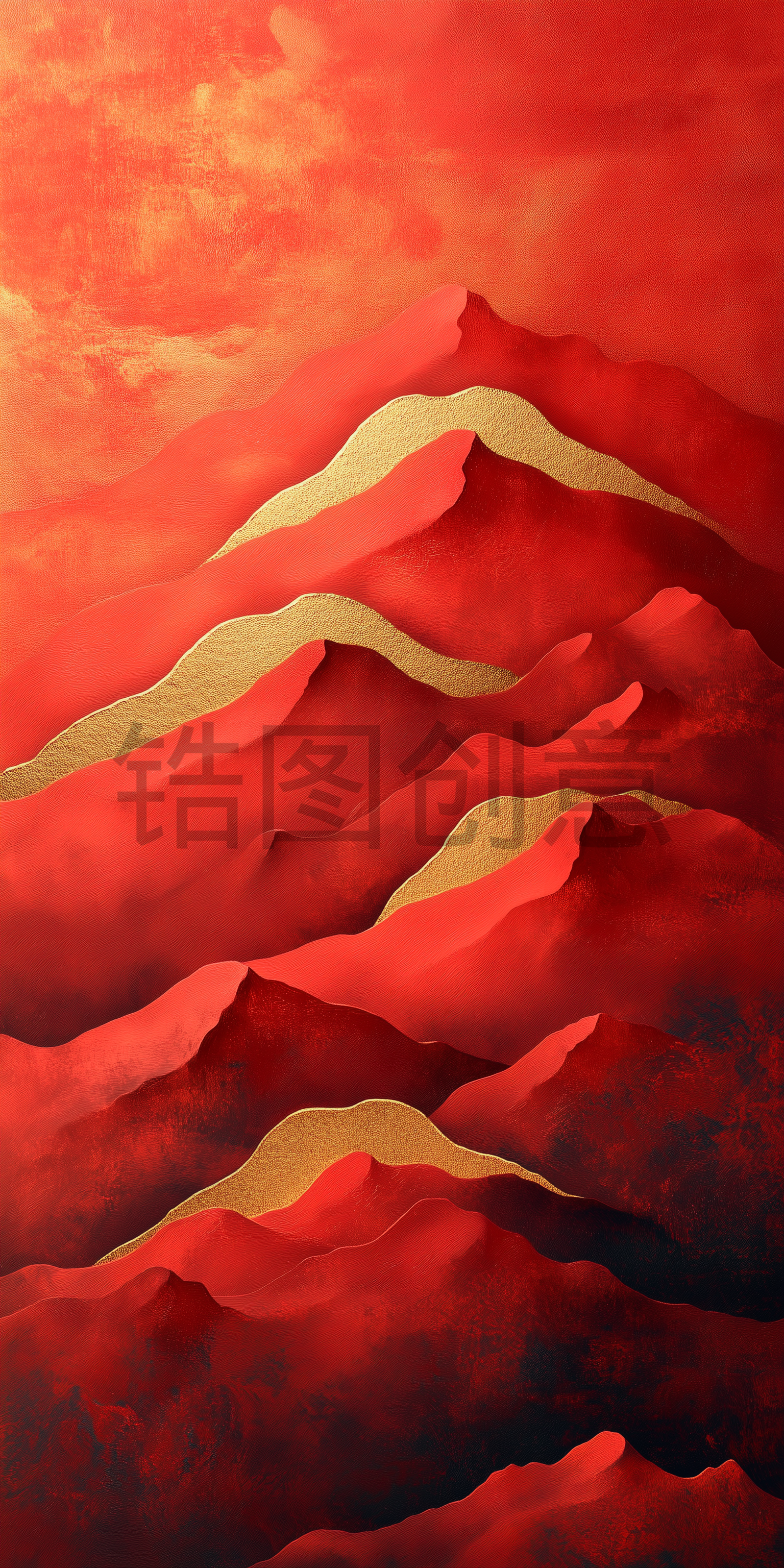 抽象红色红金质感肌理背景