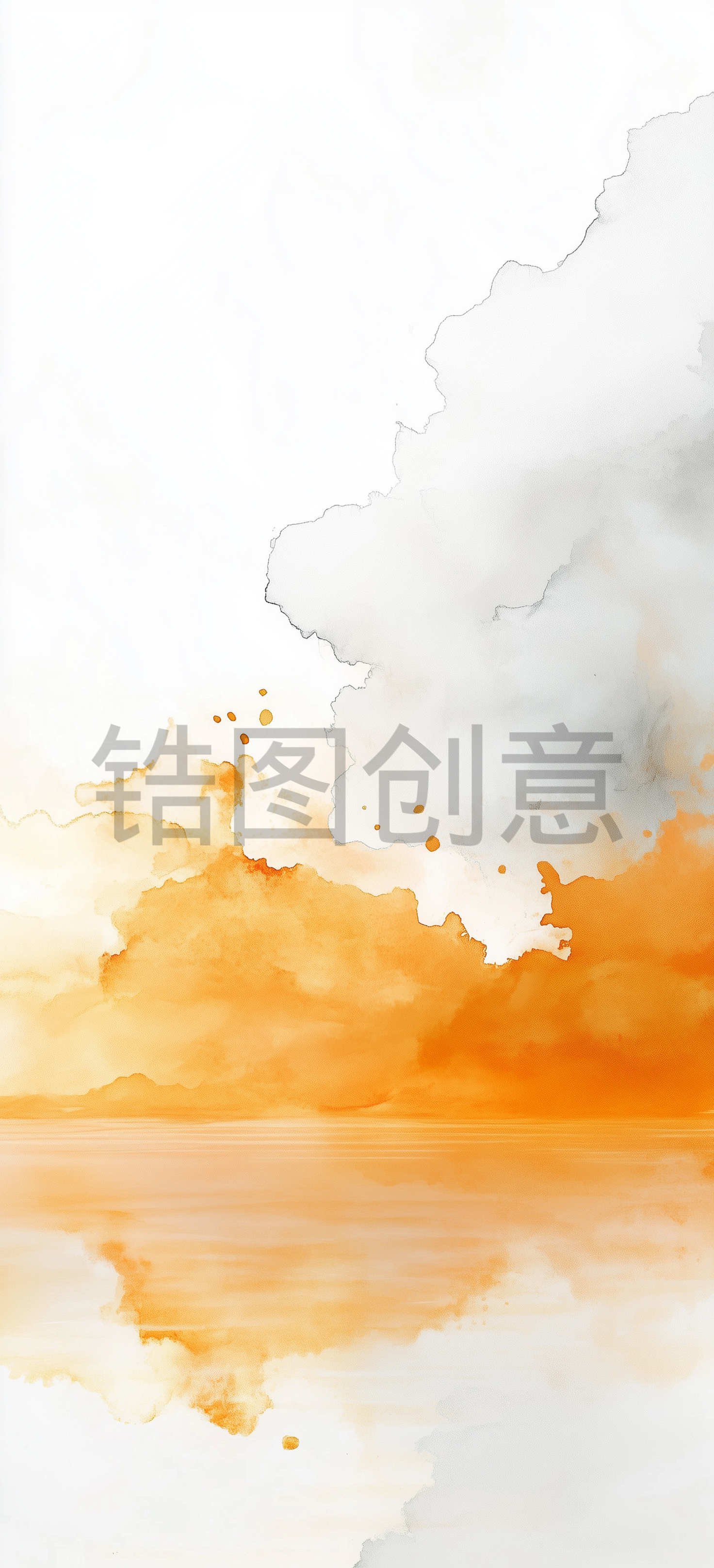 橙色粉末晕染背景素材