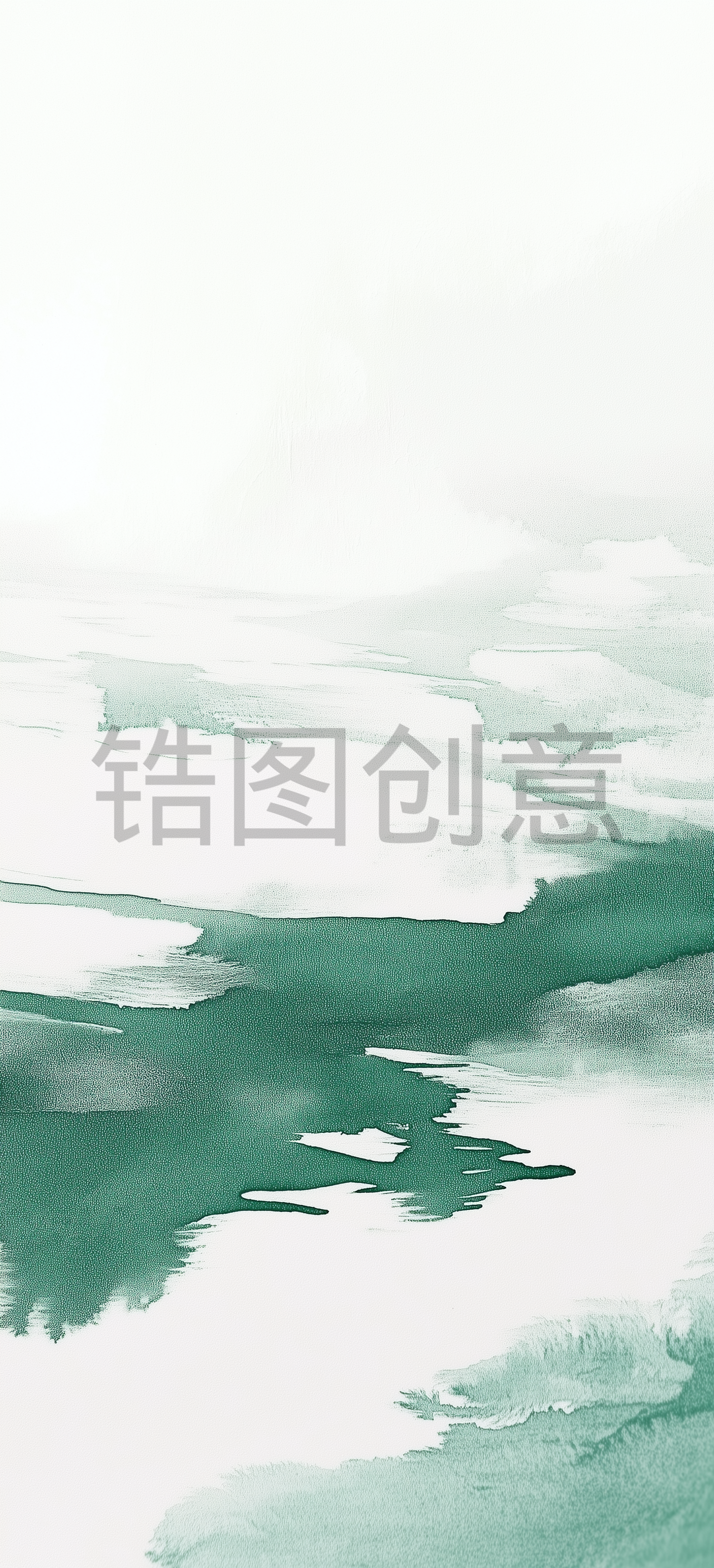 绿色水墨风抽象山水背景