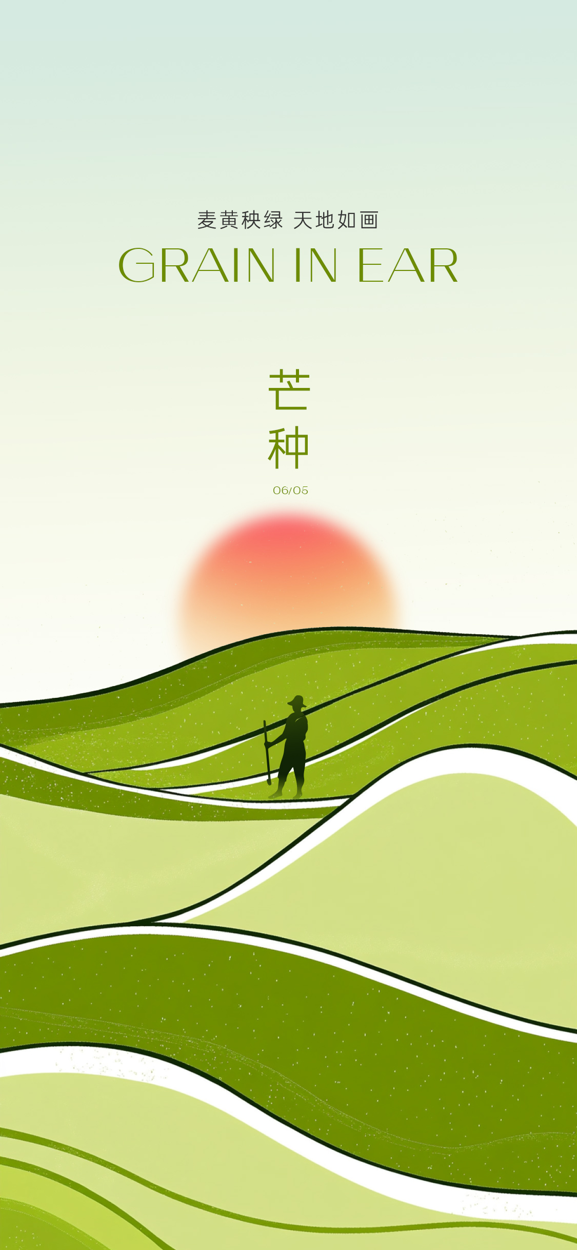 芒种小满创意节气海报