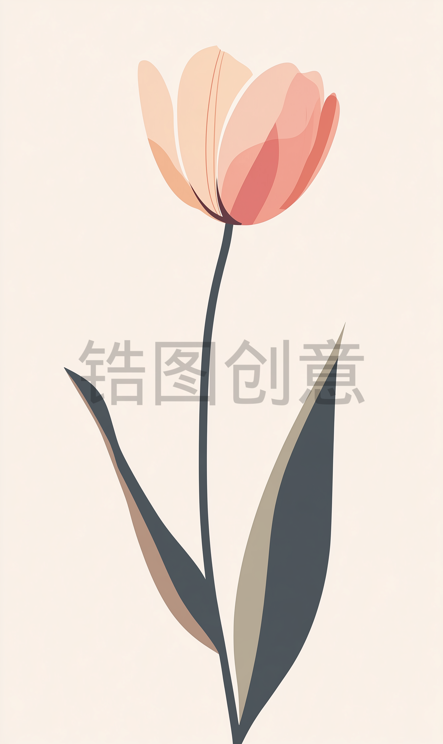 粉色郁金香花插图元素背景