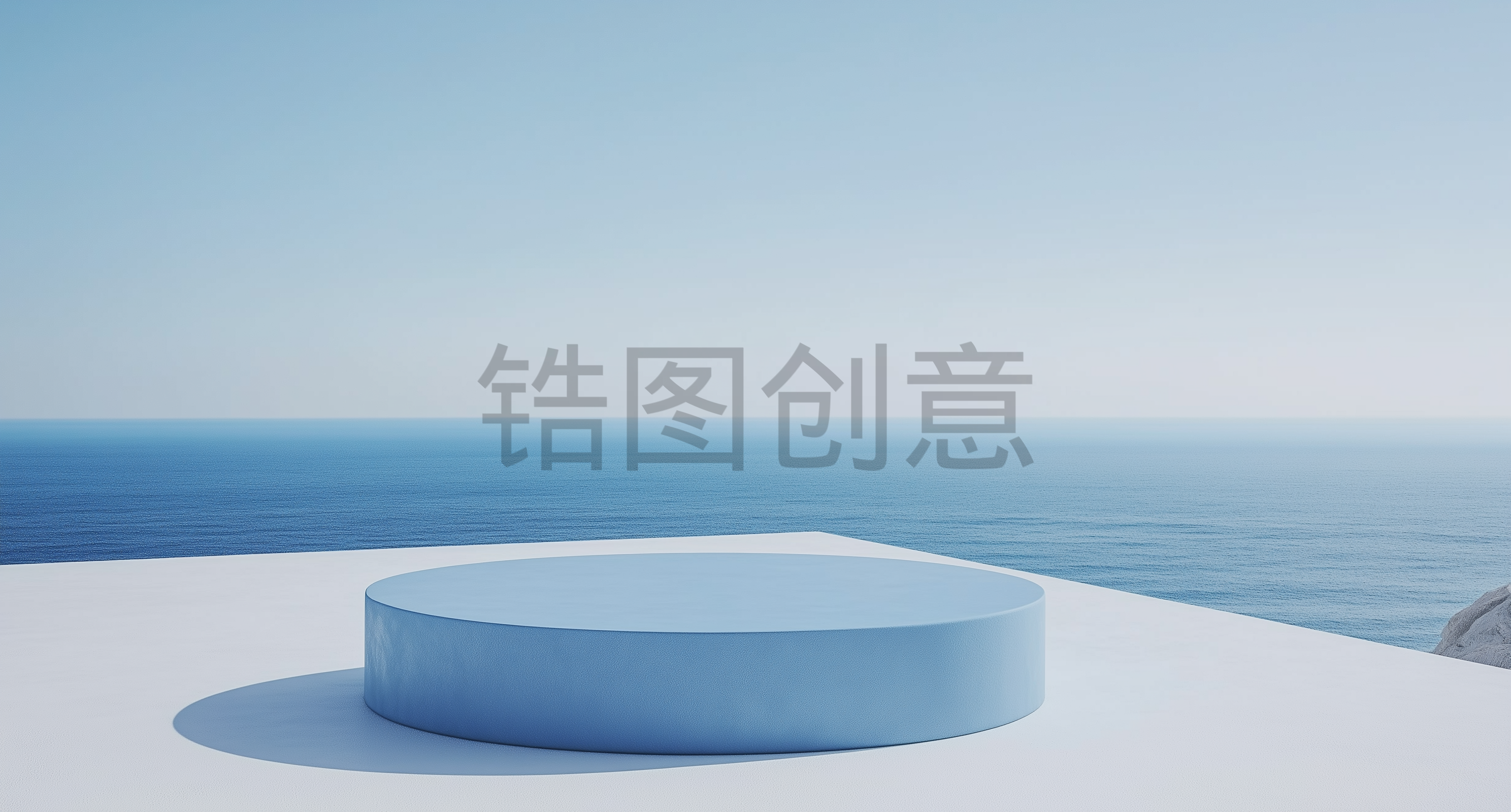 简约电商蓝天大海夏季C4D展台场景