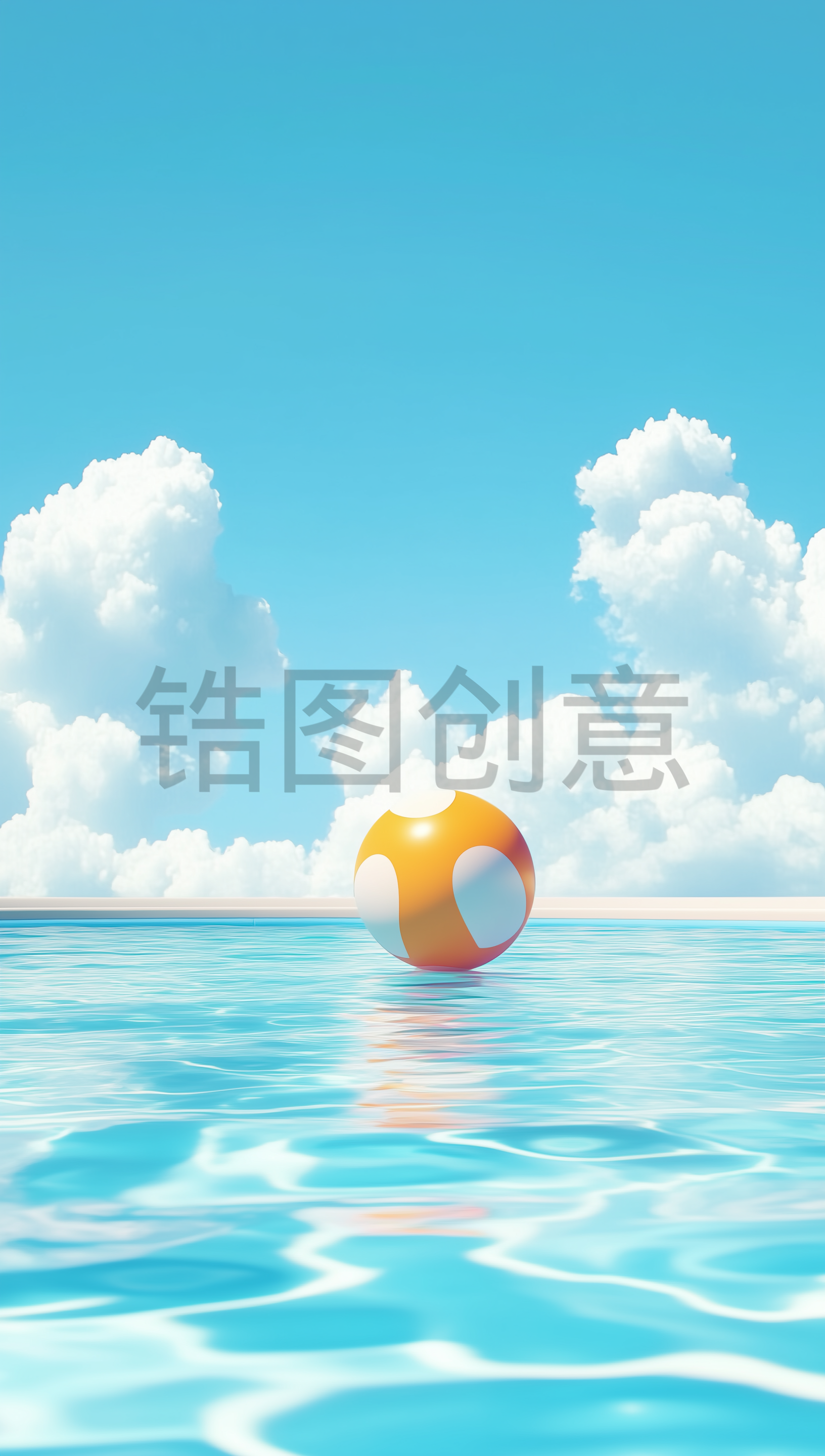 夏天夏季夏日游泳池水池清爽感场景图片