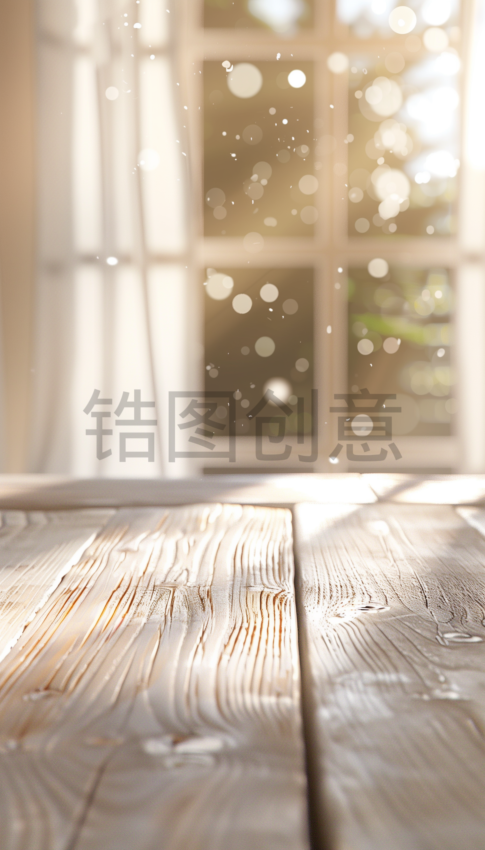木纹木桌特写模糊背景