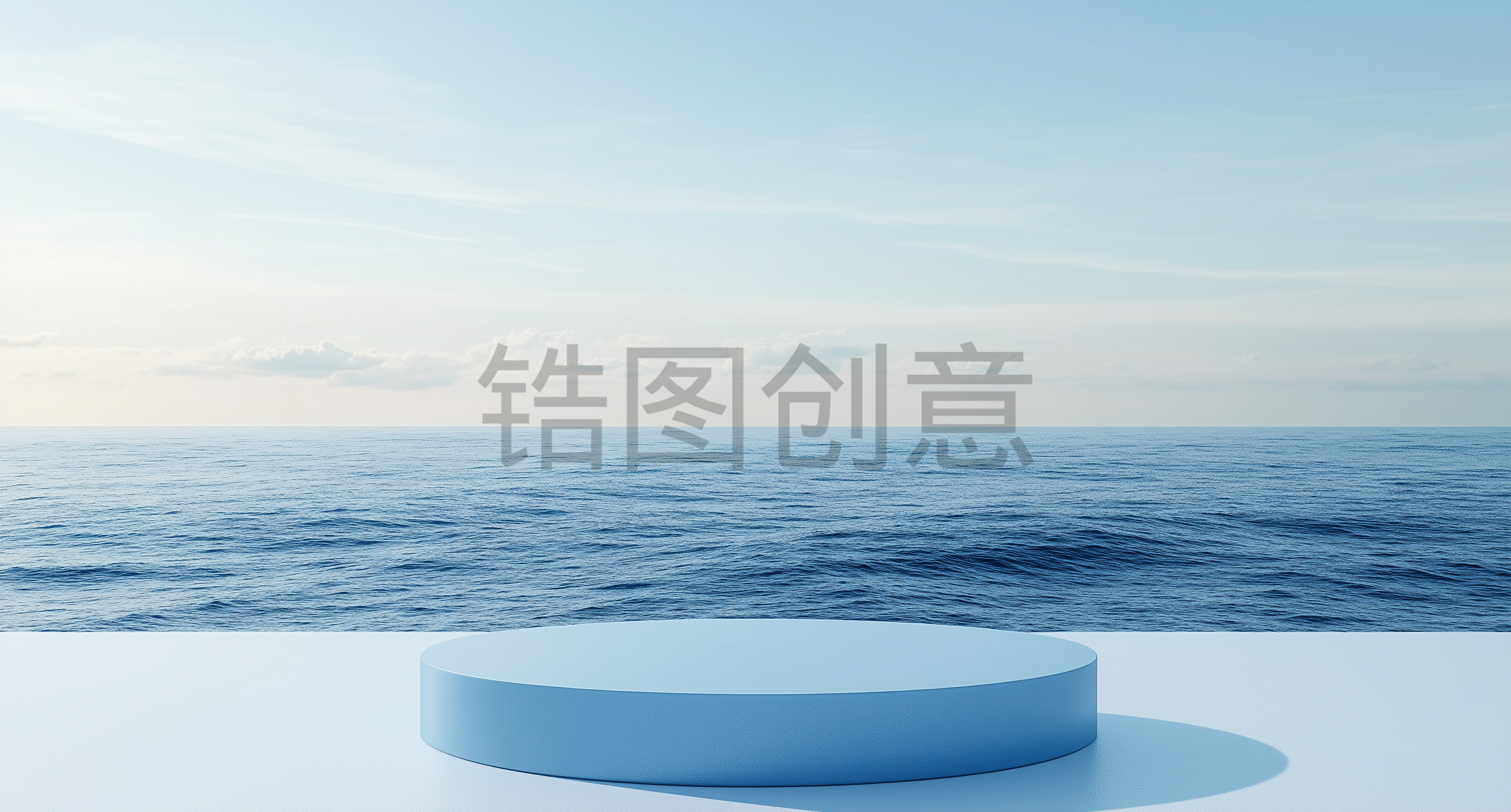 简约电商蓝天大海夏季C4D展台场景