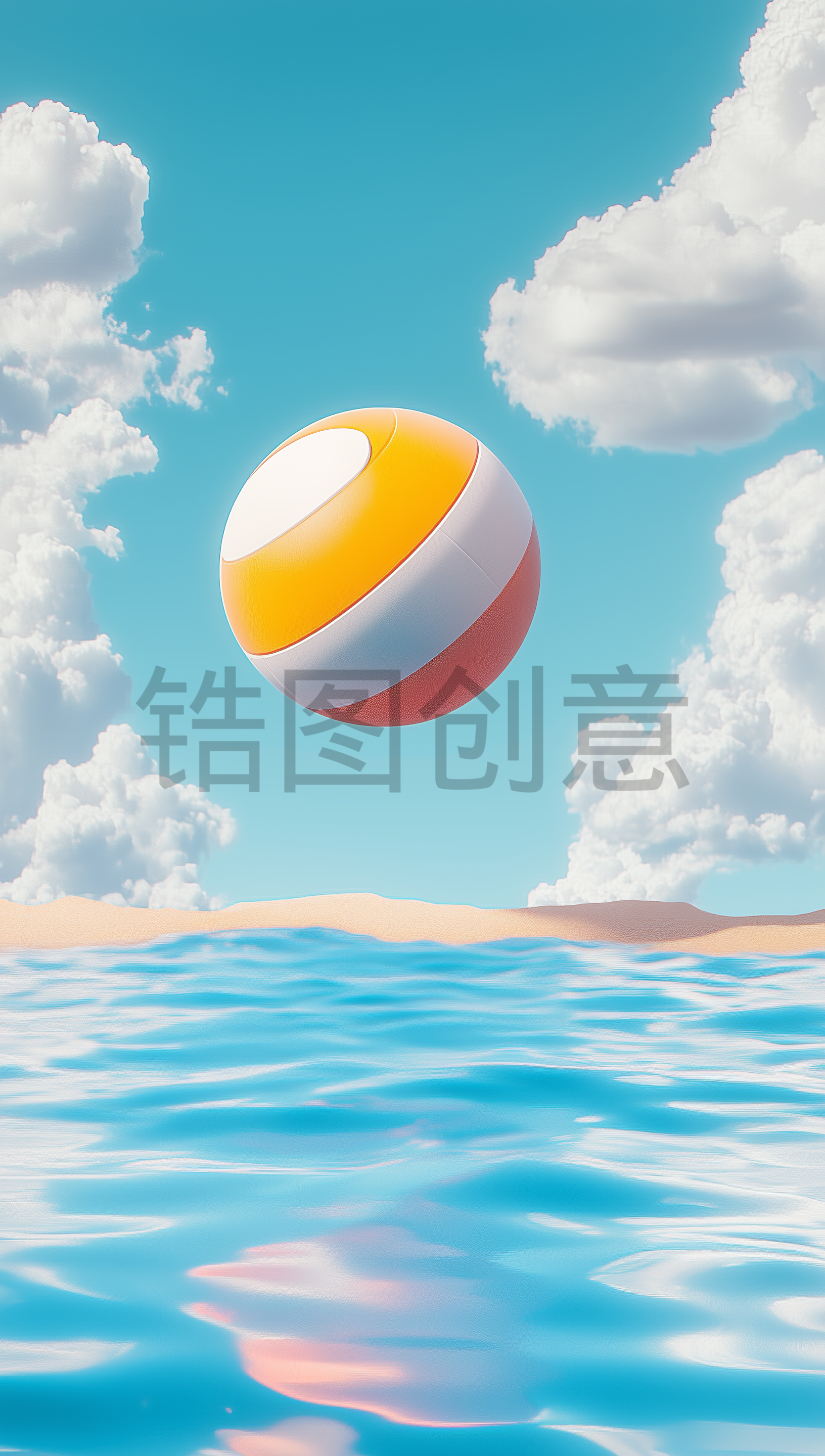 3d电商夏天夏季夏日海边海水凉爽感场景图片