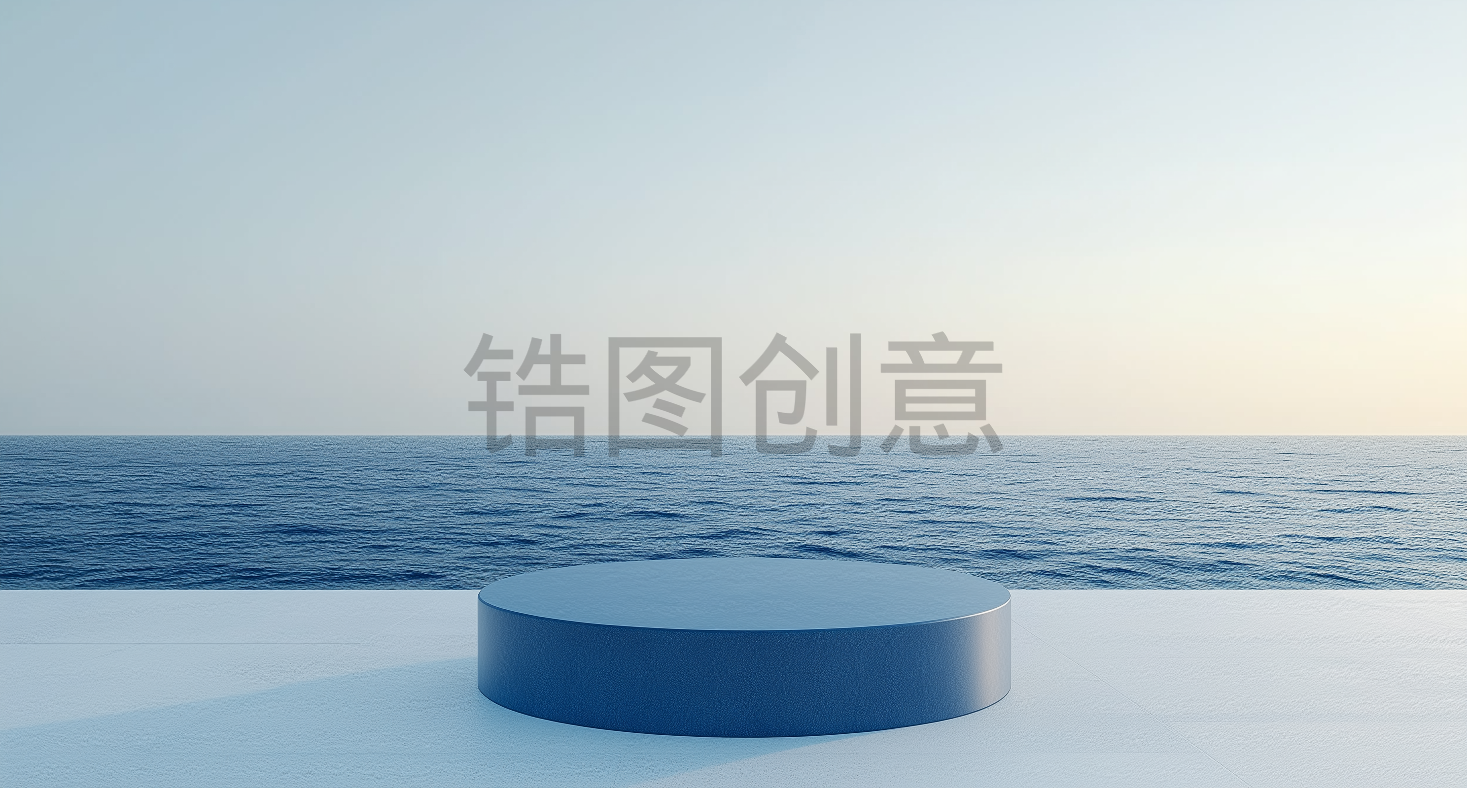 简约电商蓝天大海夏季C4D展台场景