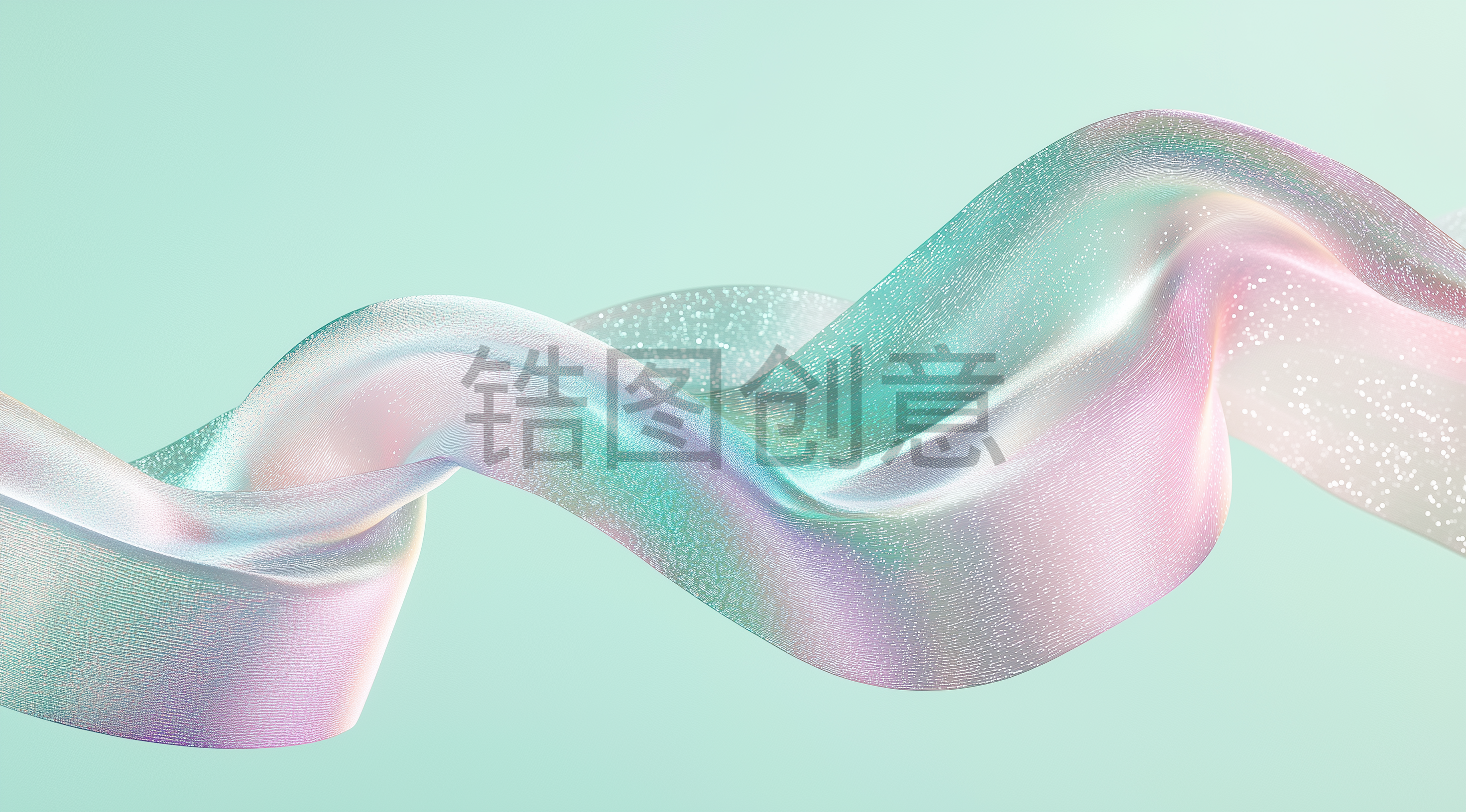 时尚小清新抽象动感透明飘带丝带素材
