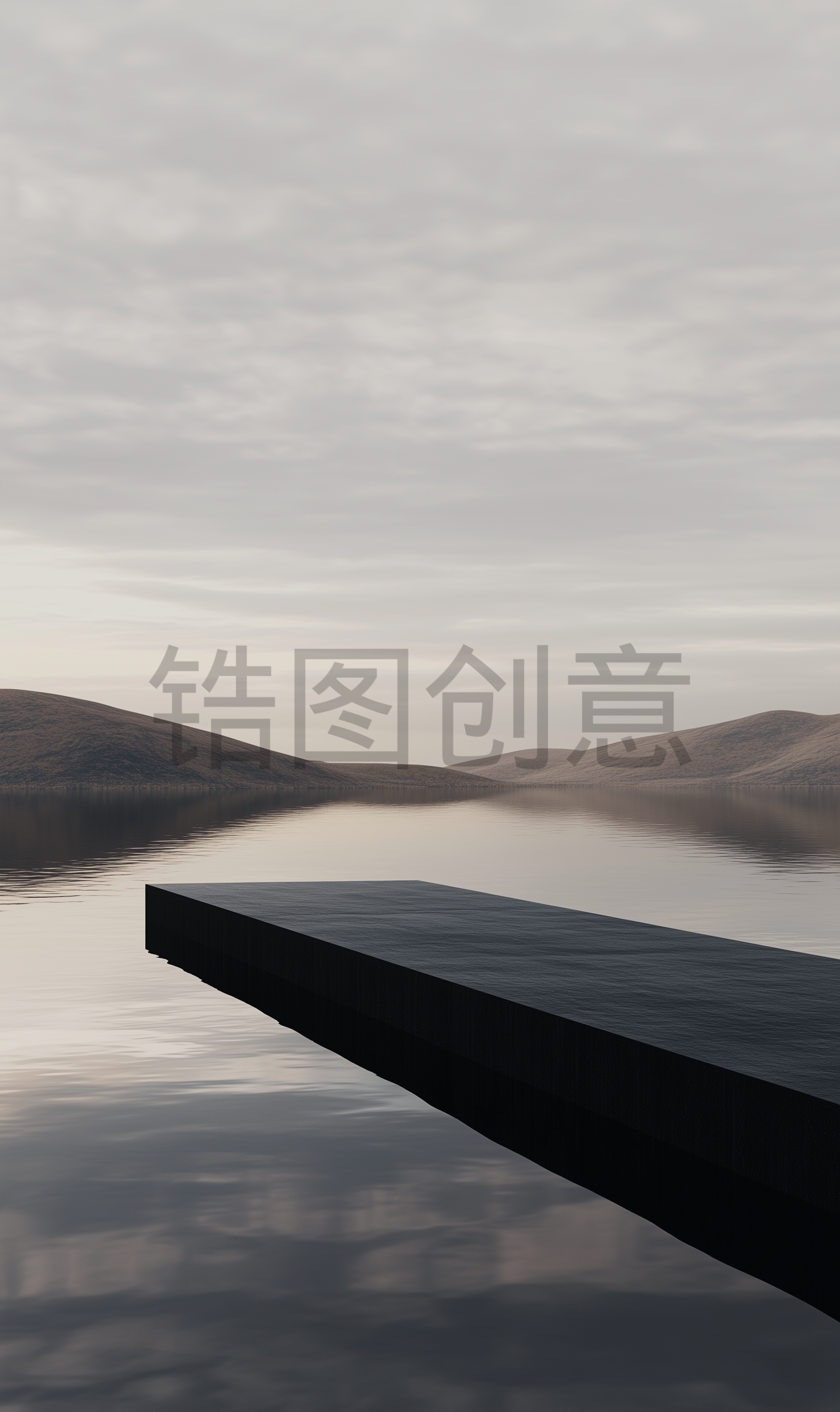 简约电商C4D灰调水中立方体展台场景