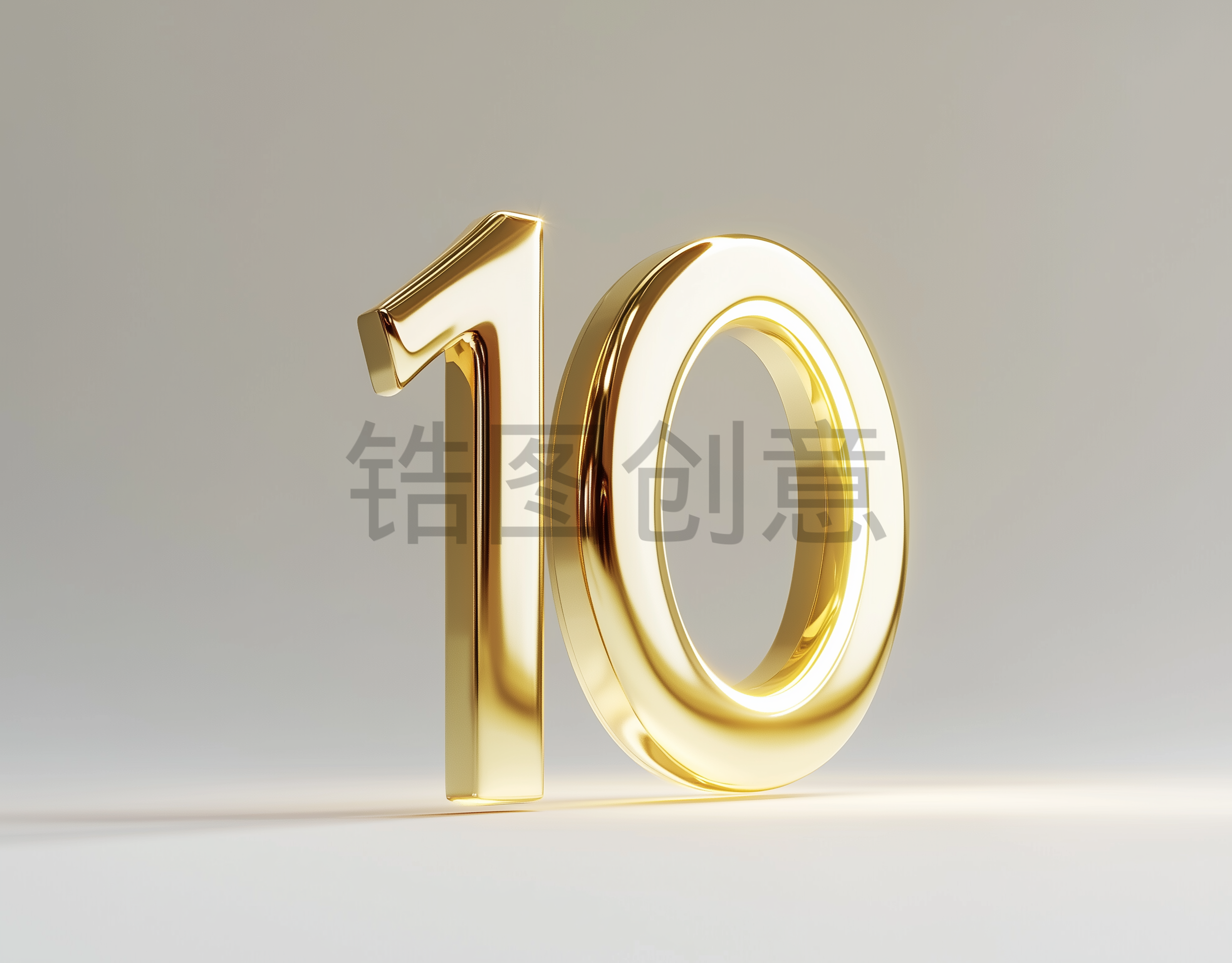 3d立体金属阿拉伯数字10素材