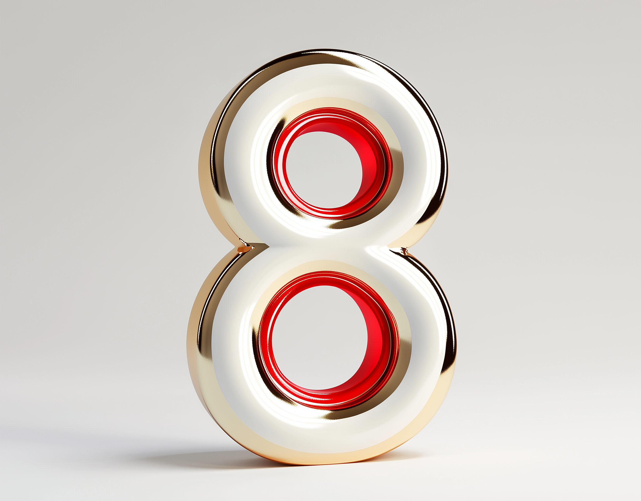 3d立体金属阿拉伯数字8素材
