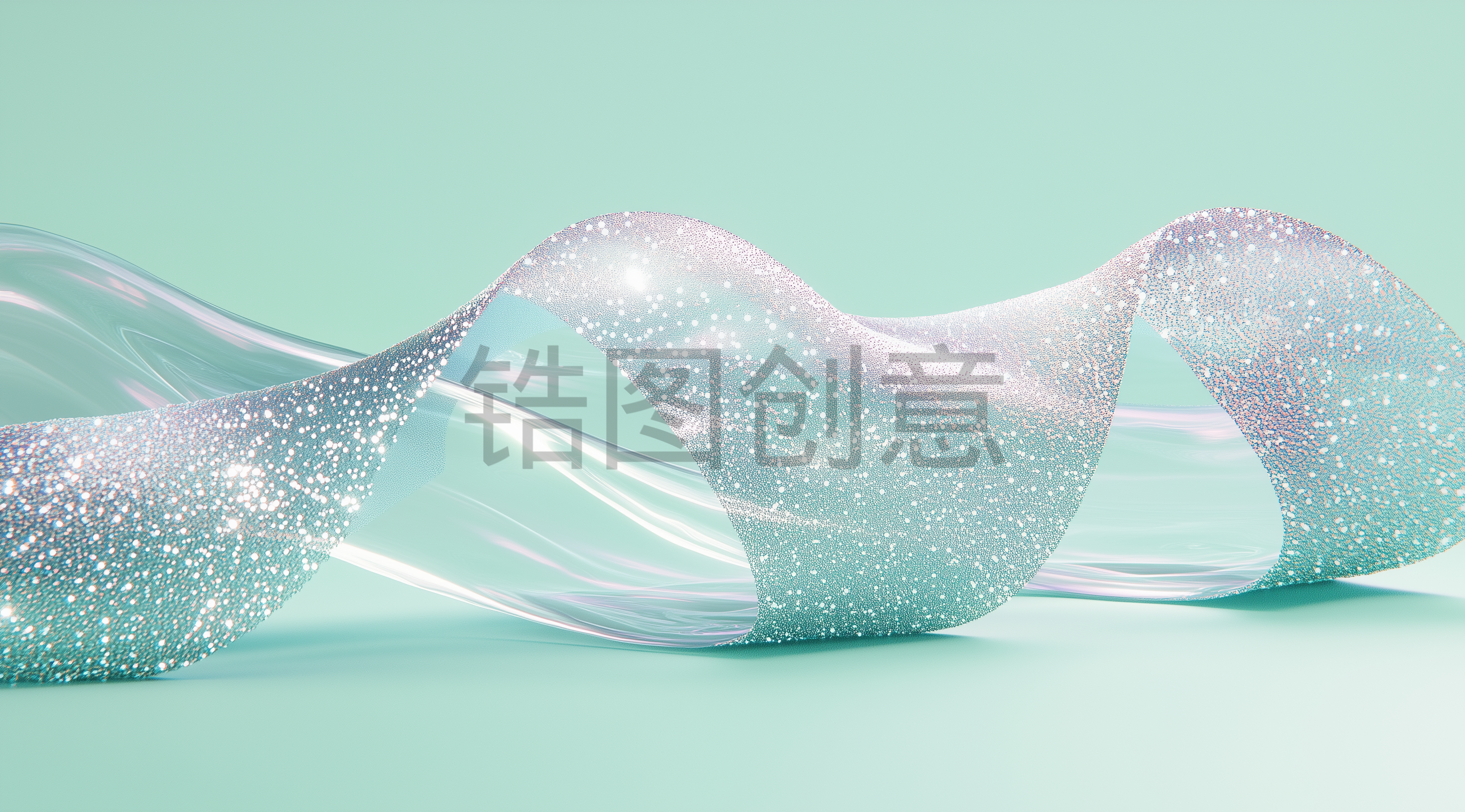 时尚小清新抽象动感透明飘带丝带素材