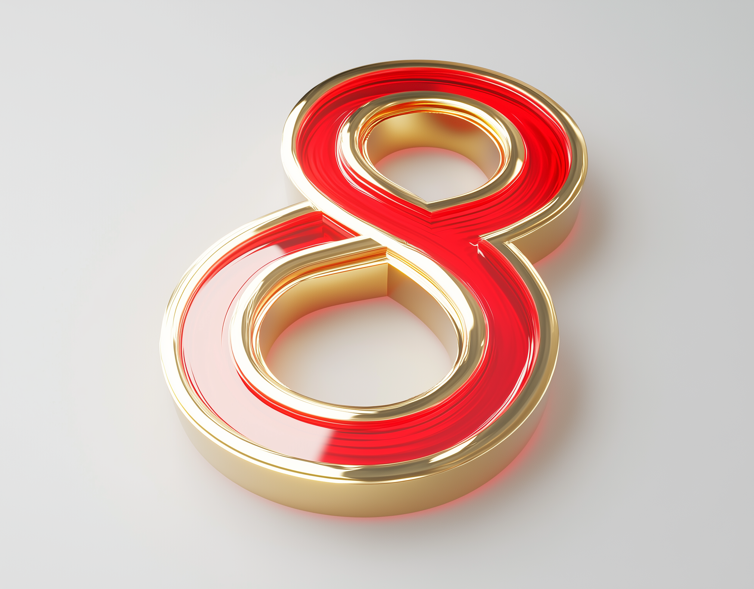 3d立体金属阿拉伯数字8素材