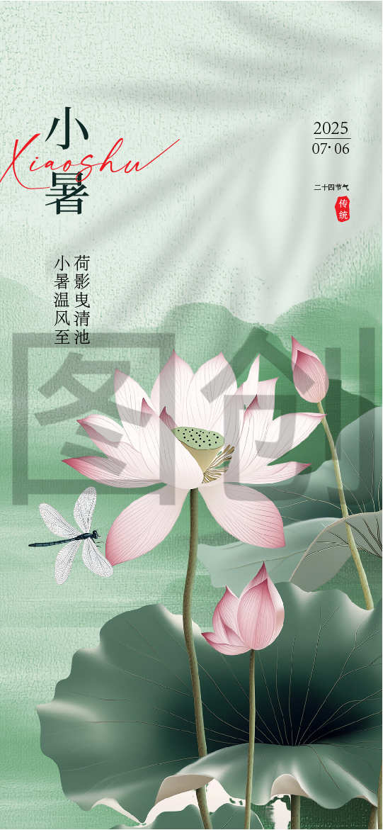 小暑大暑处暑节气海报