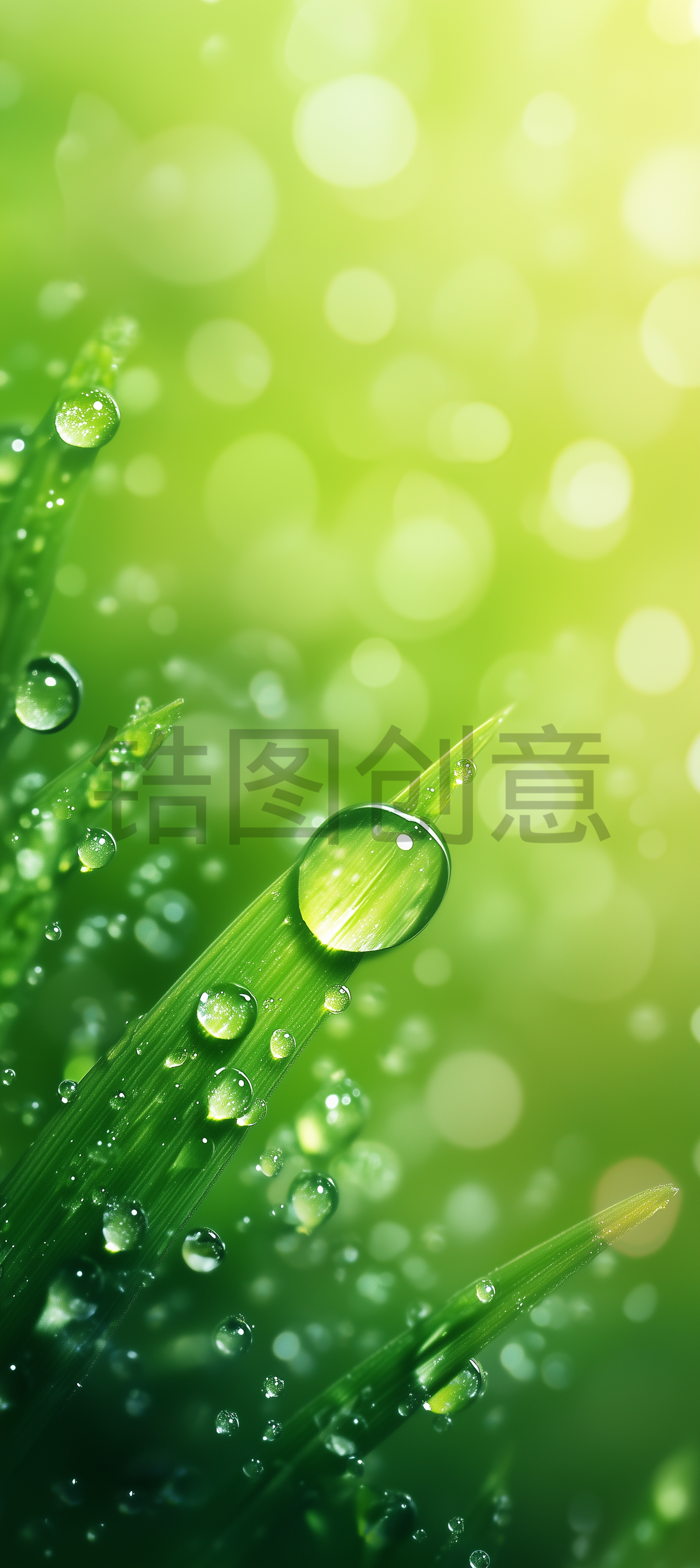 雨后叶子上水珠水滴雨珠写实特写