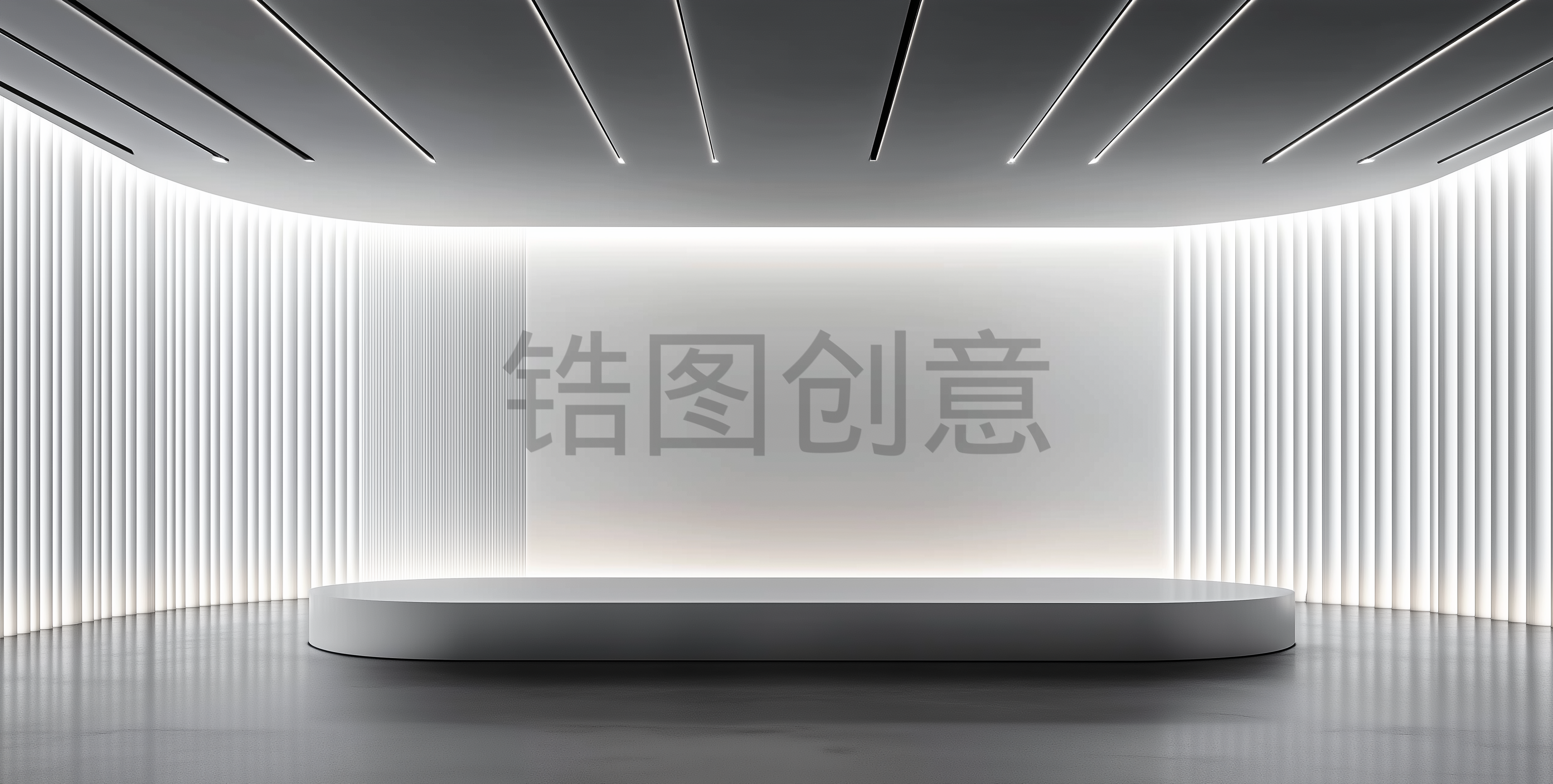 灰色极筒设计现代建筑空间背景