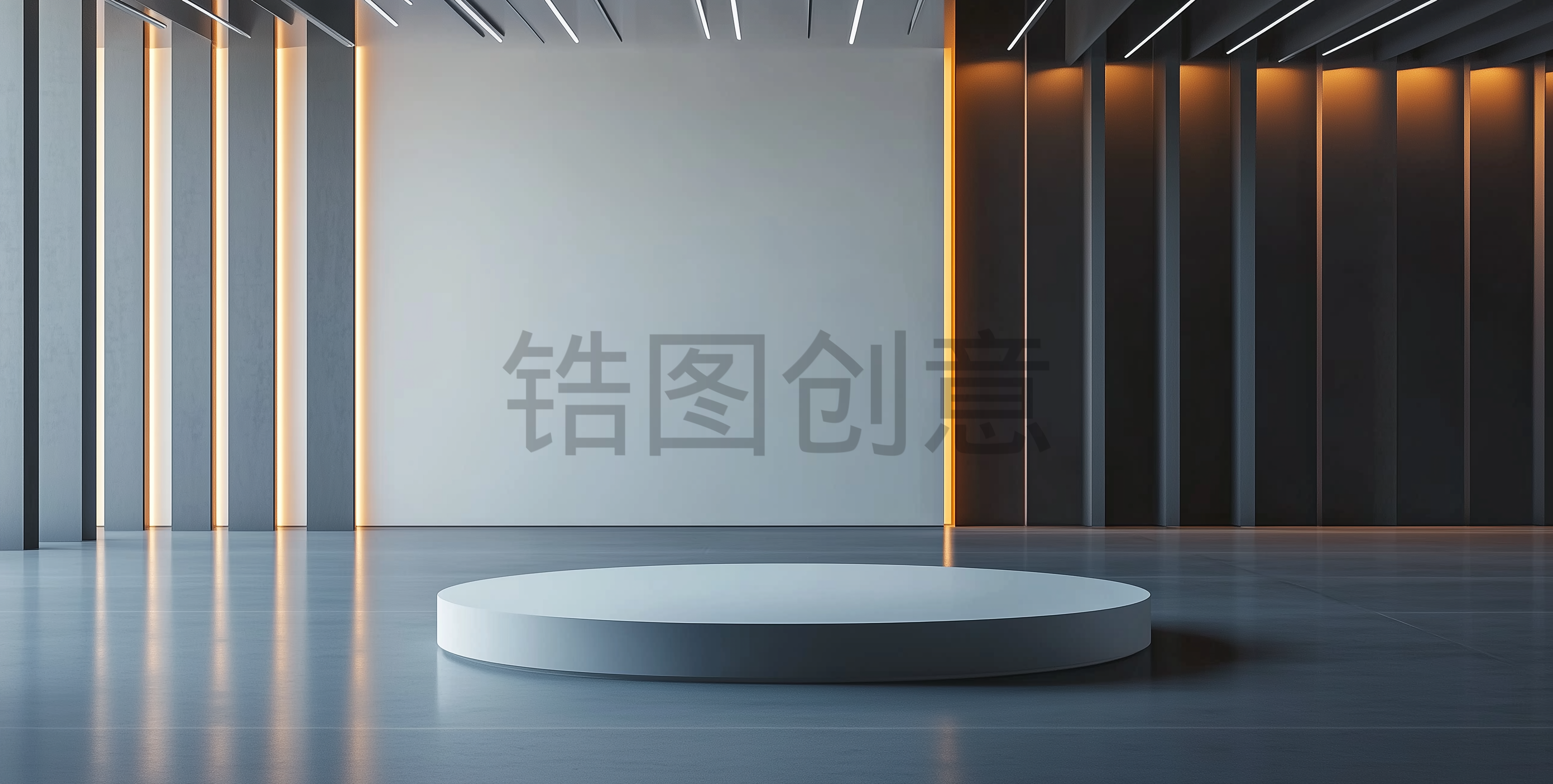 白色和黑色背景搭配极筒设计现代建筑空间背景