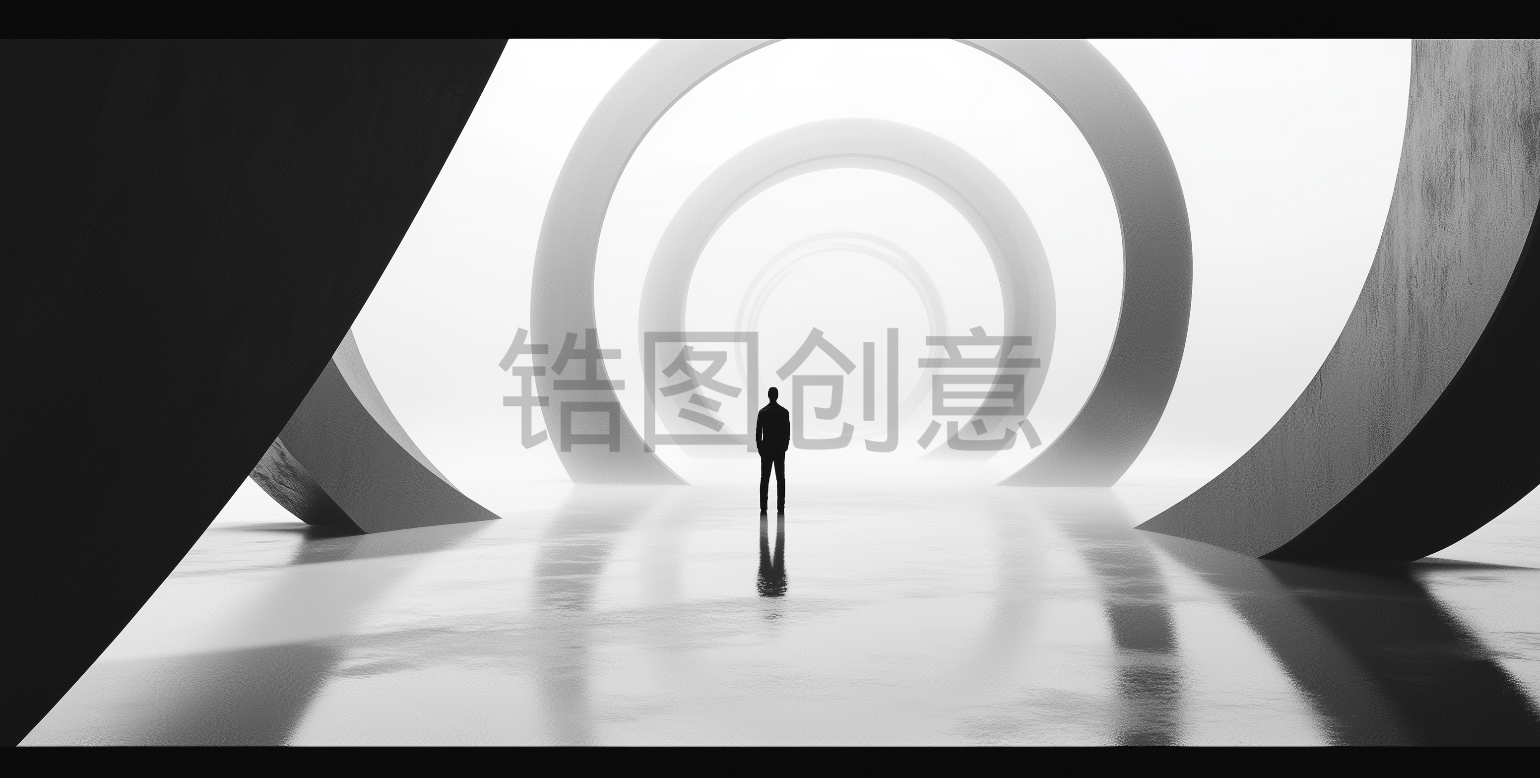 抽象黑白调简约艺术时尚简约想象空间背景