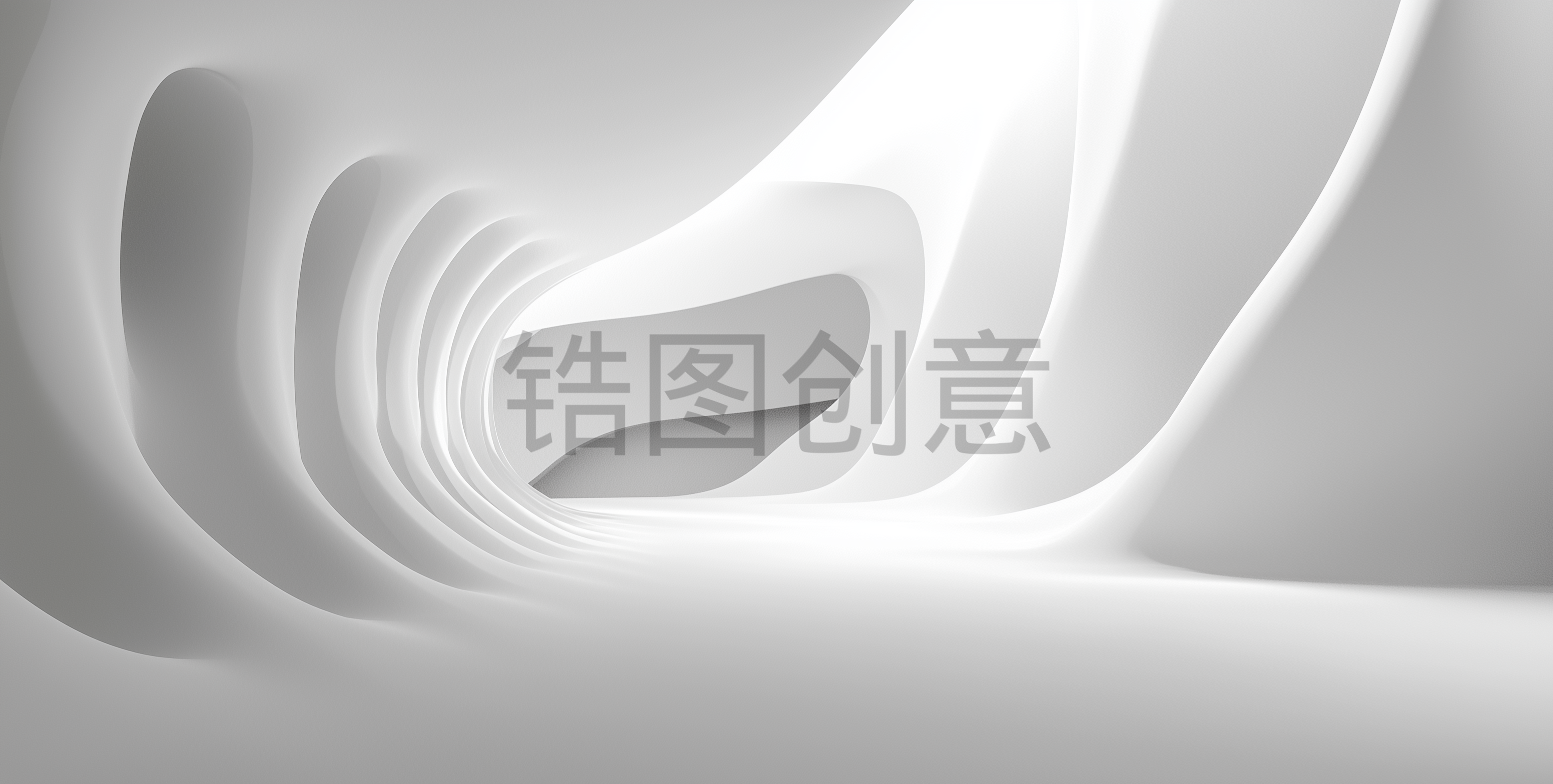 3D渲染带有空白空间和现代极简风格照明线条抽象灰色背景