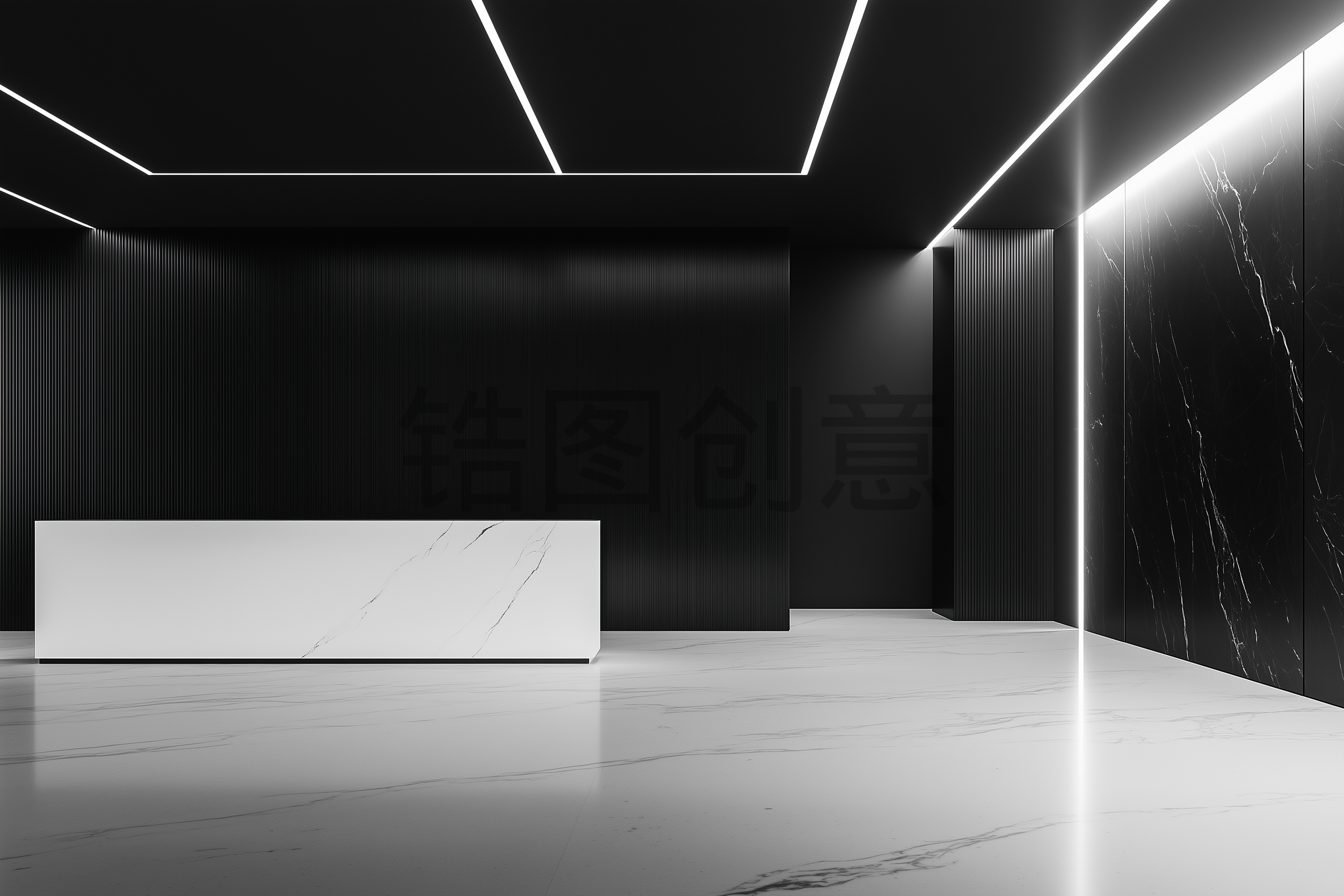 灰色极筒设计现代建筑空间背景