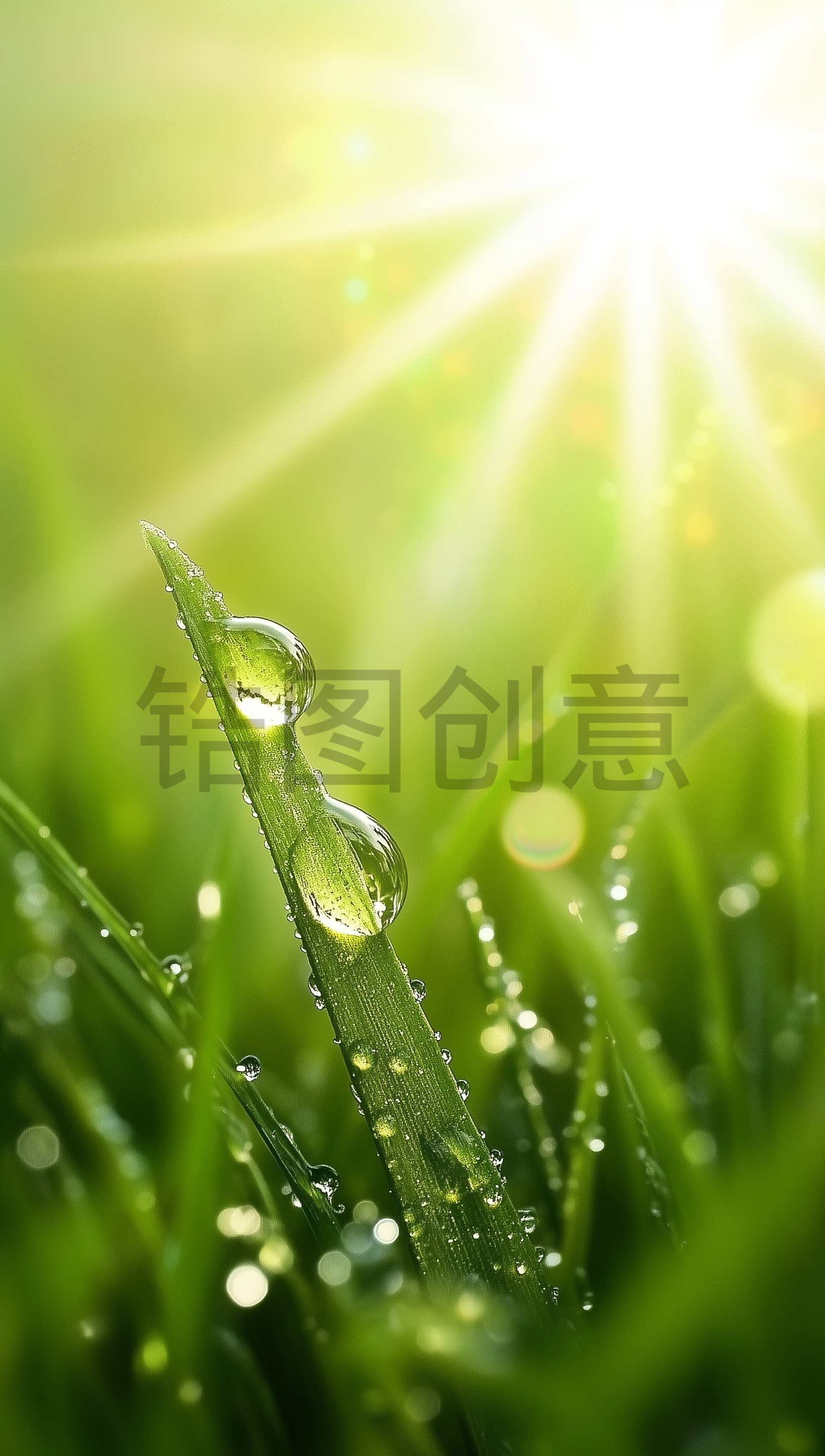 雨后叶子上水珠水滴雨珠特写