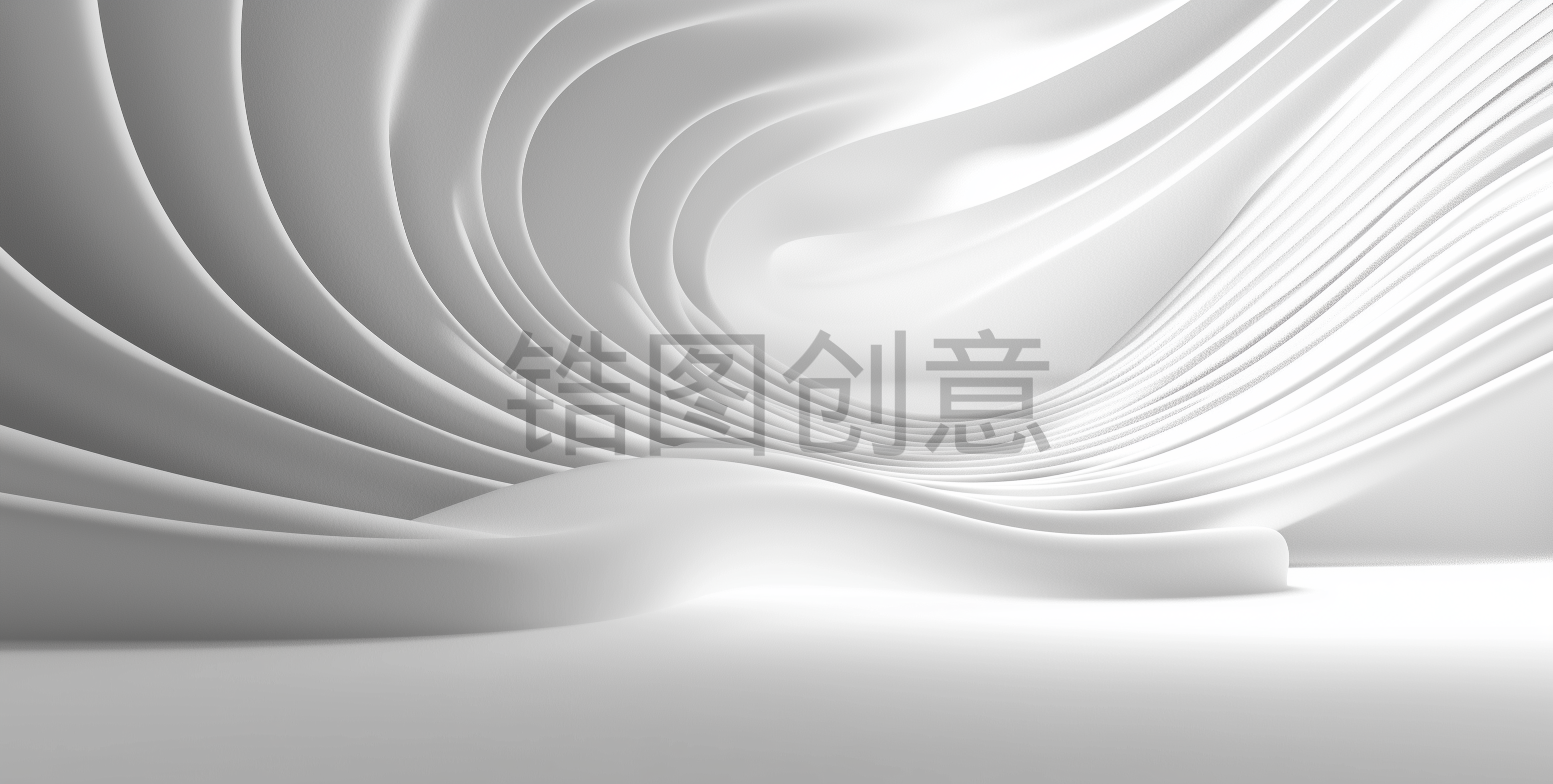3D渲染带有空白空间和现代极简风格照明线条抽象灰色背景