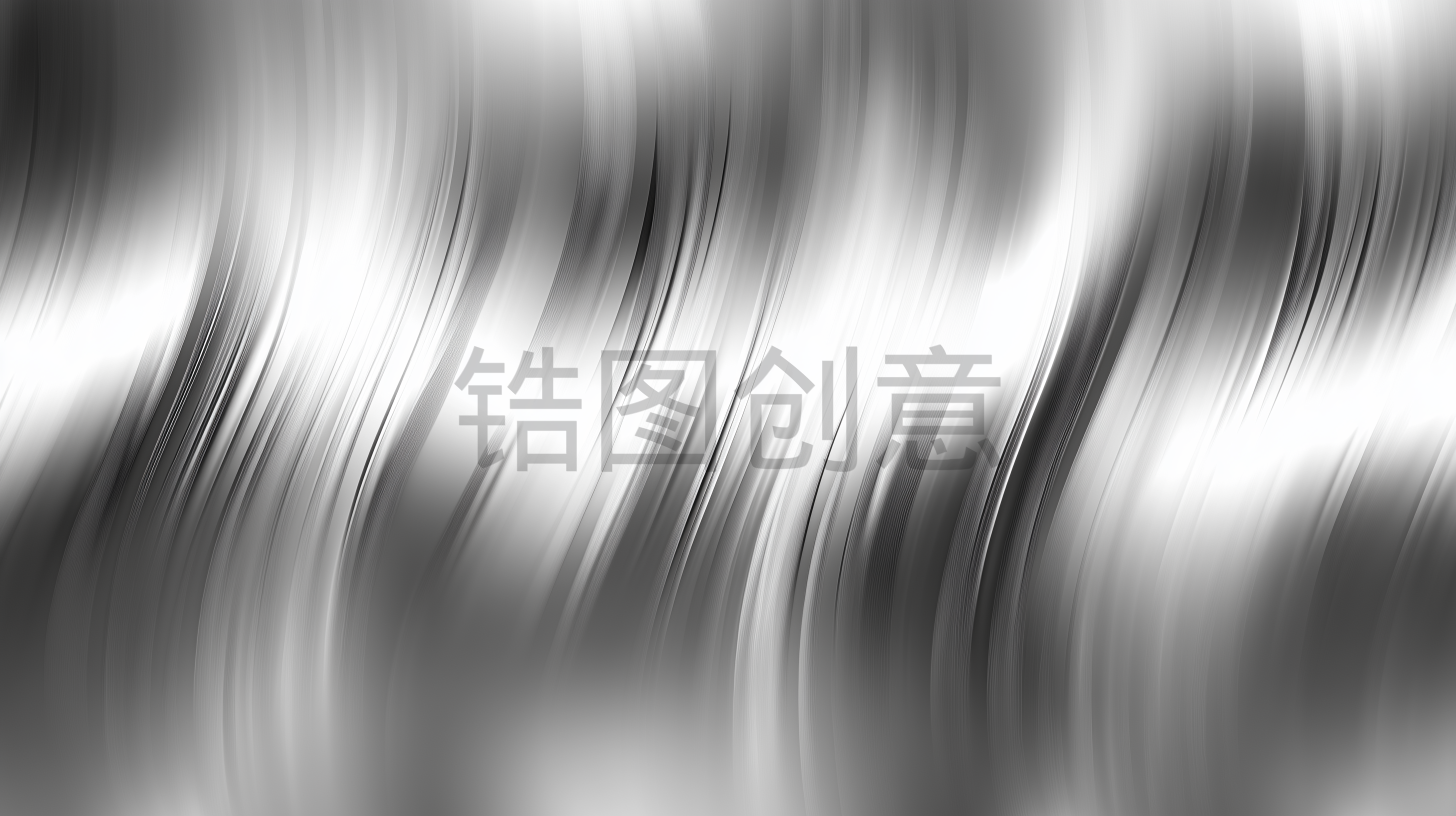 带有平滑的曲线纹理和反射的银色背景