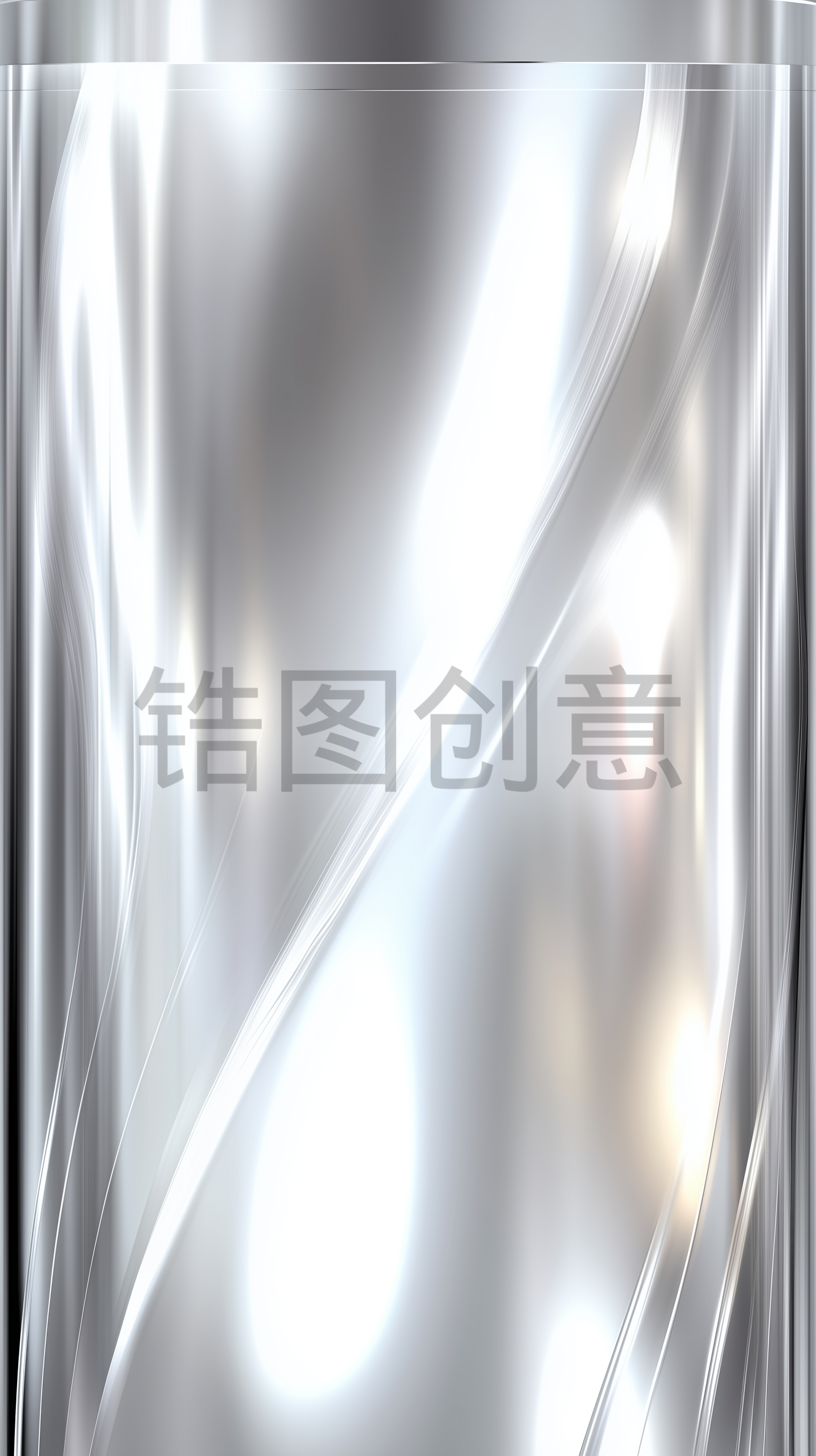 模糊带有平滑的曲线和反射的银色背景
