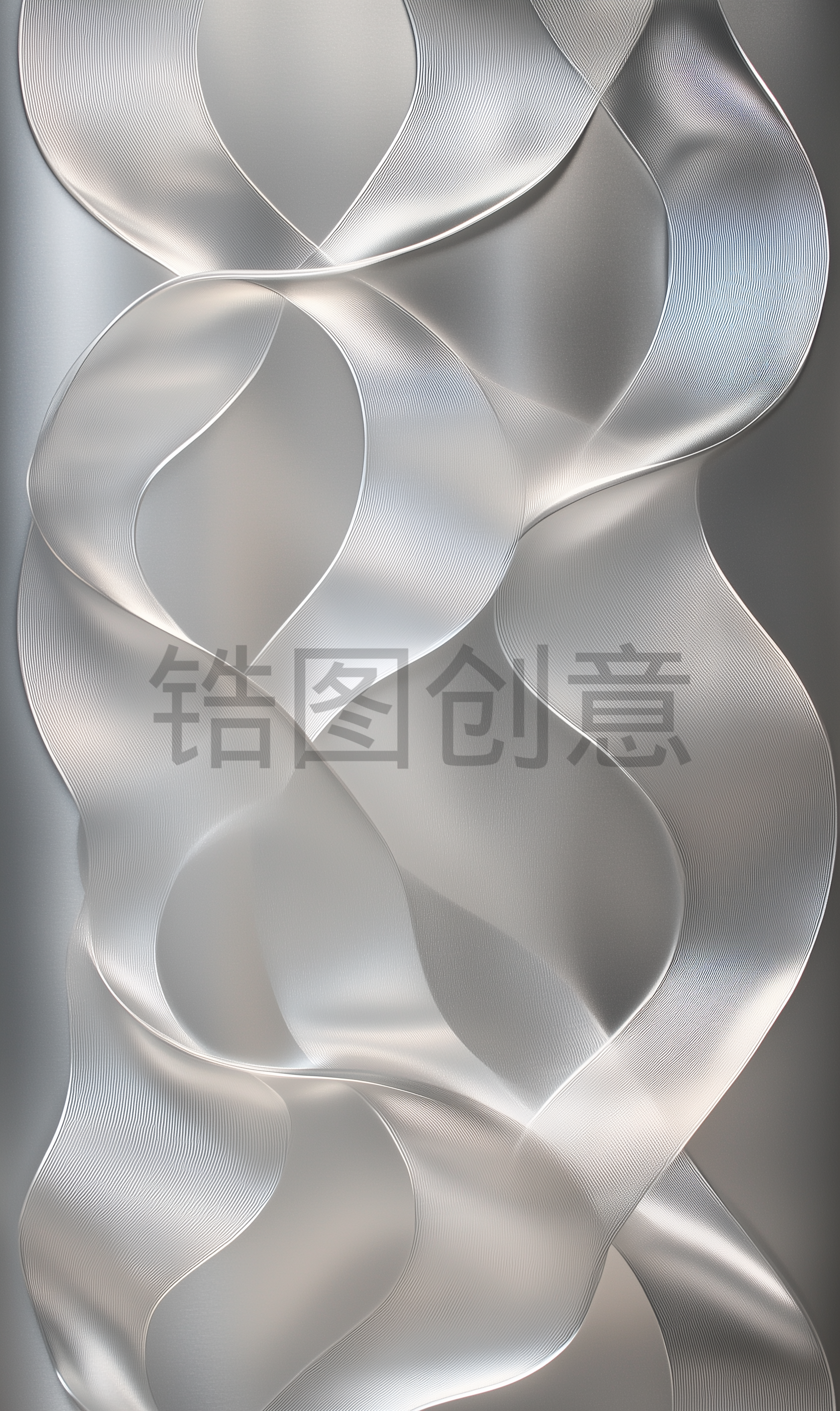 银色背景，曲线，线条，金属，流动，抽象，纹理，流畅感