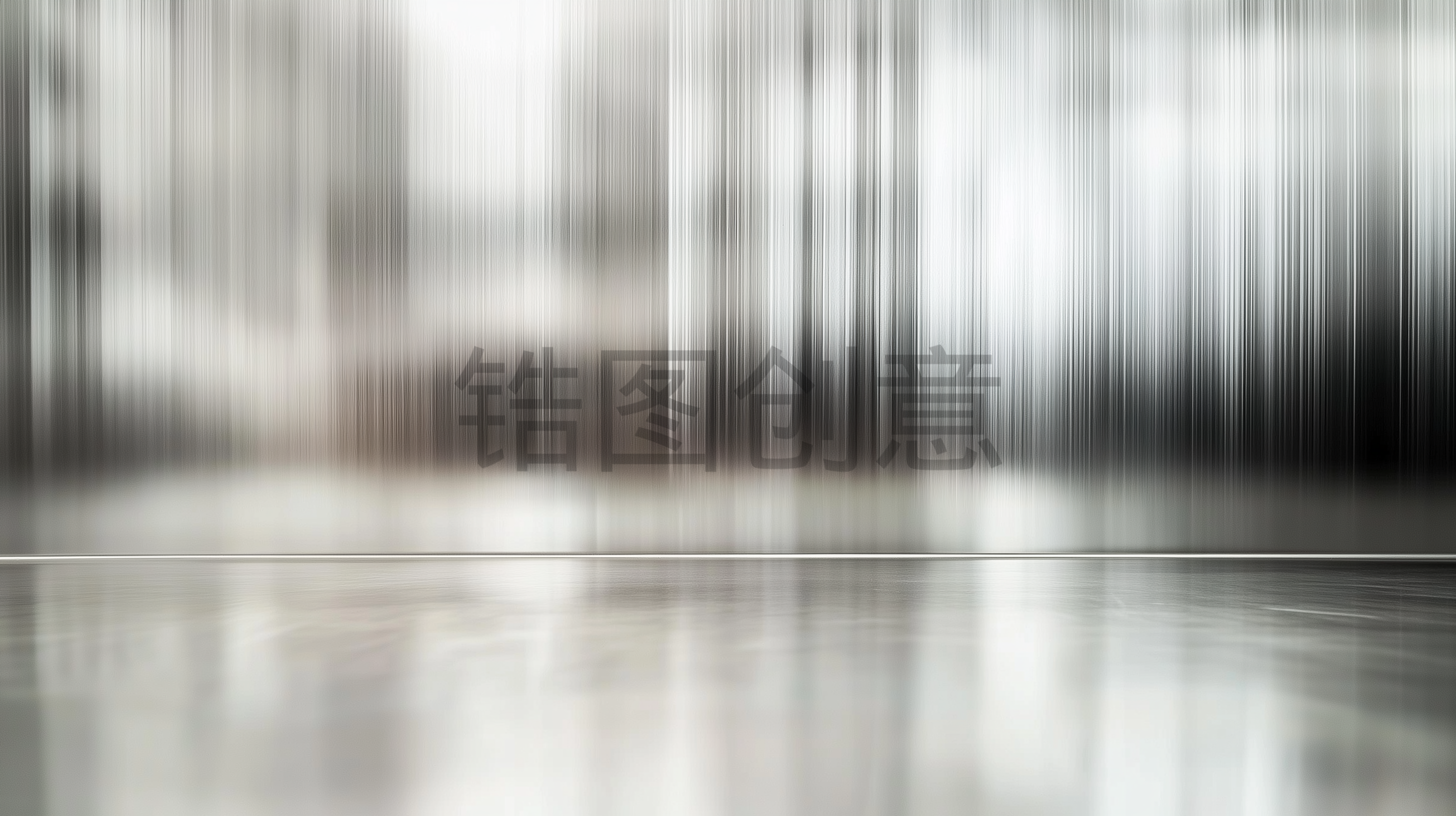 带有平滑的曲线纹理和反射的银色背景