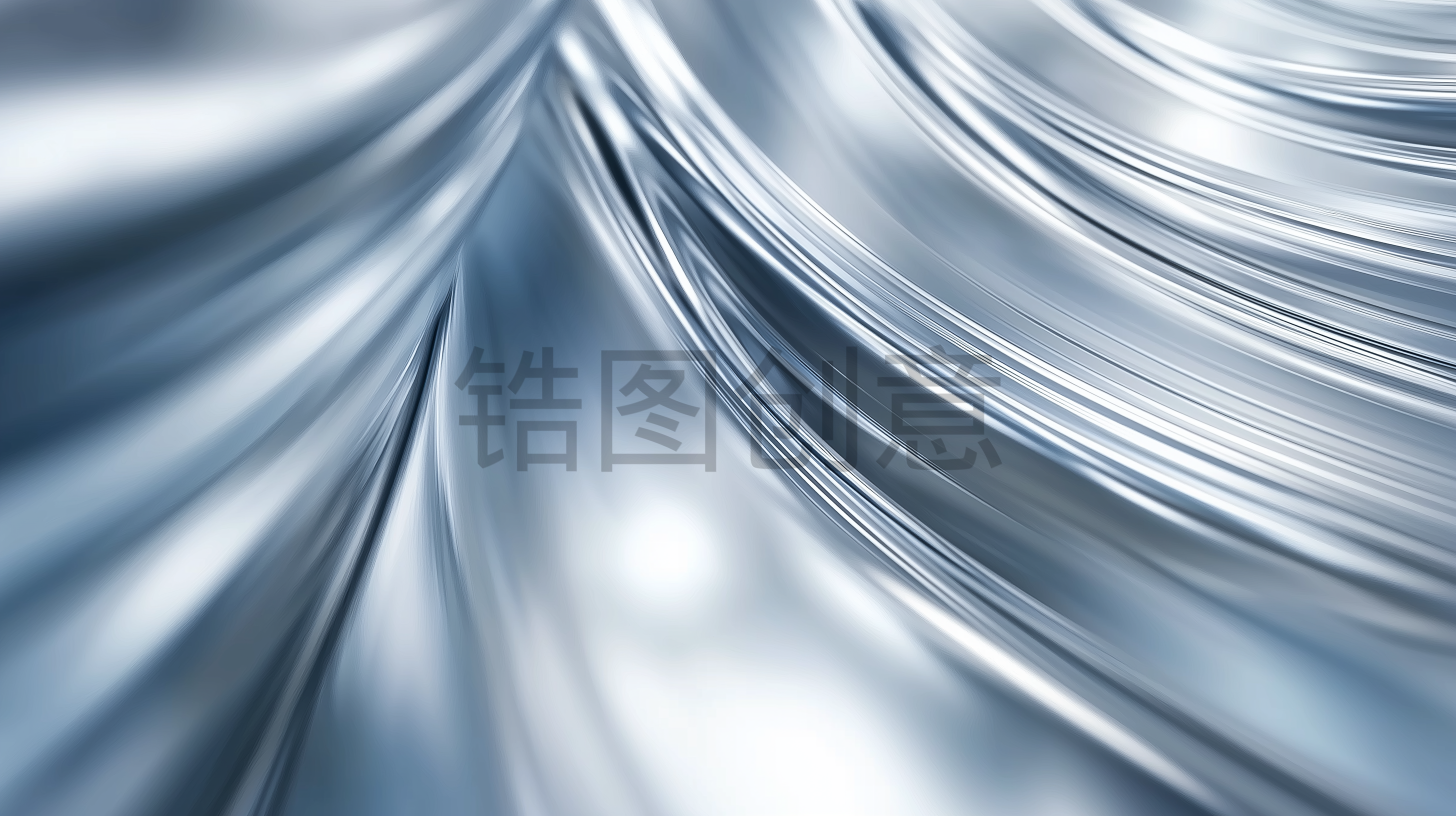 带有平滑的曲线纹理和反射光斑光点的银色背景