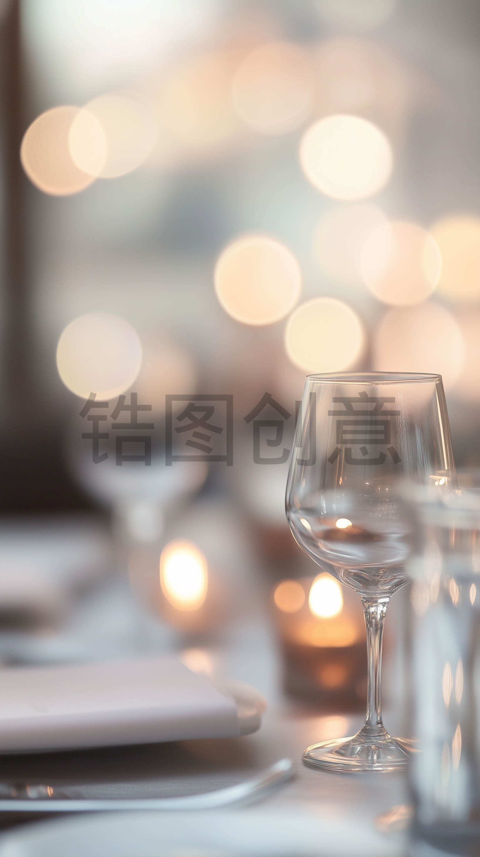 高脚杯酒杯特写模糊背景