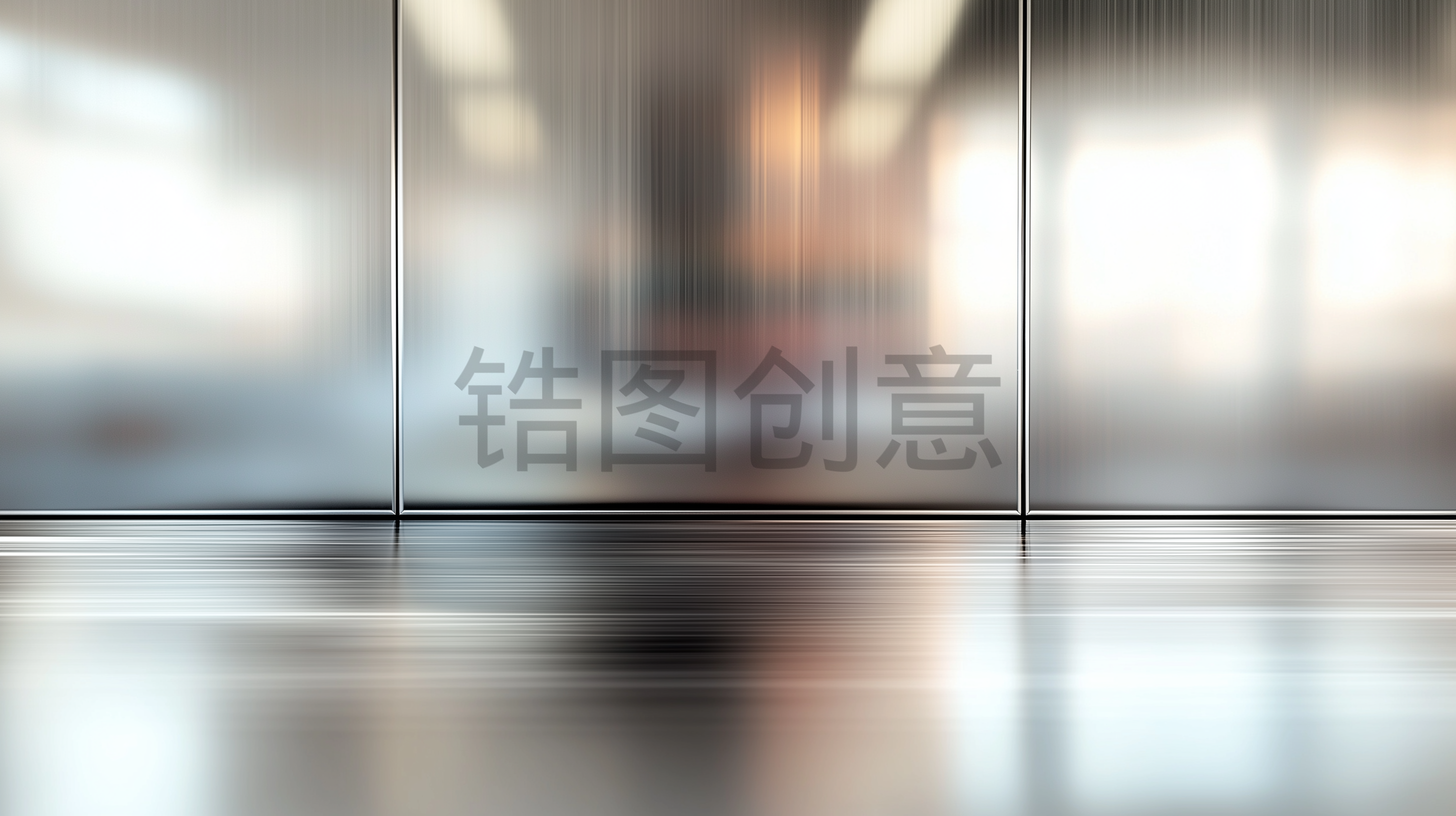 模糊带有平滑的曲线和反射的银色背最