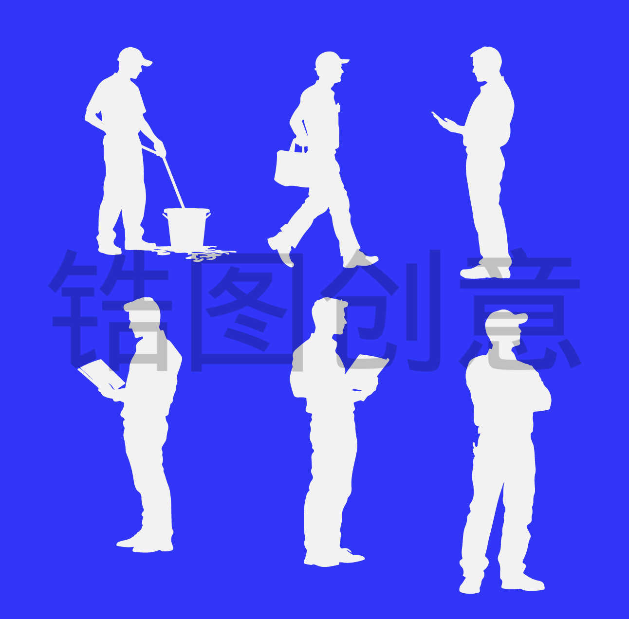 51劳动节人物剪影