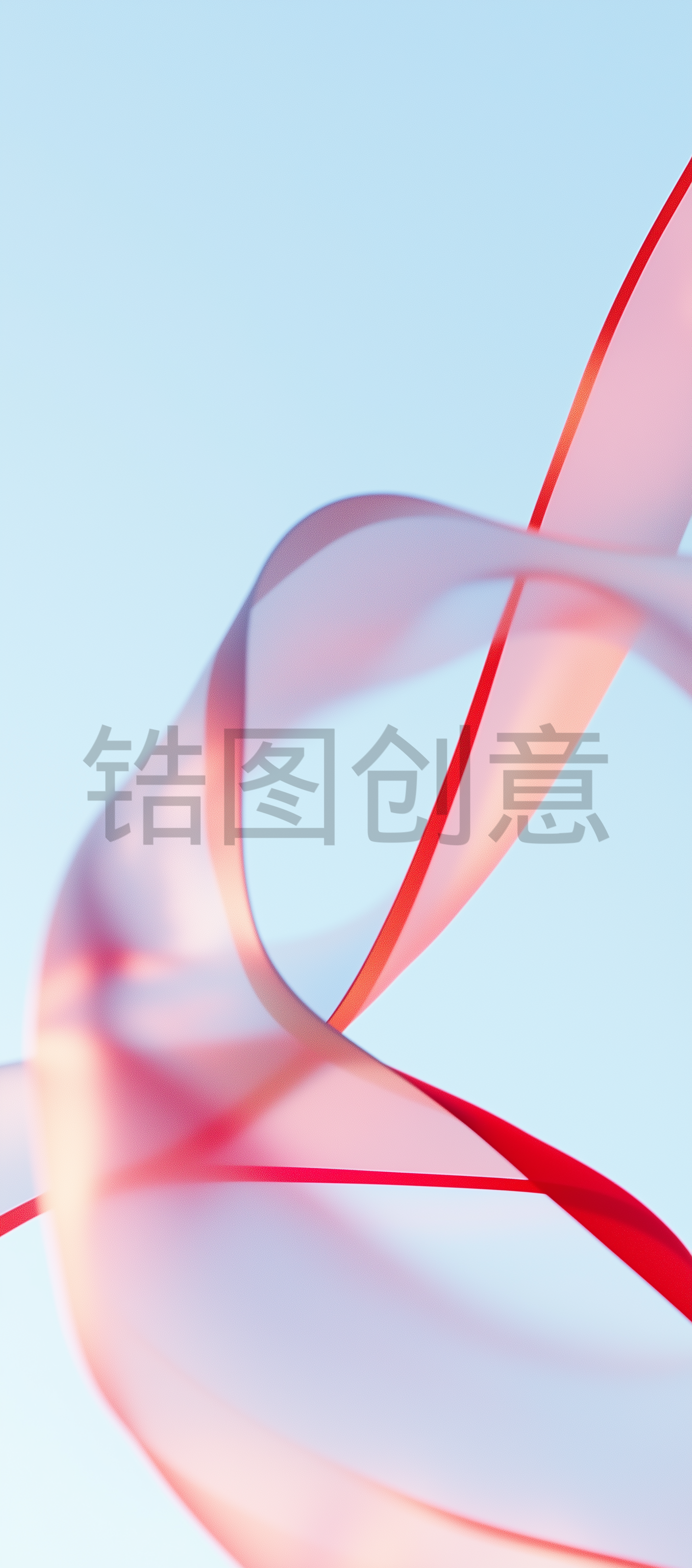 蓝色时尚小清新抽象动感飘带丝带简约背景