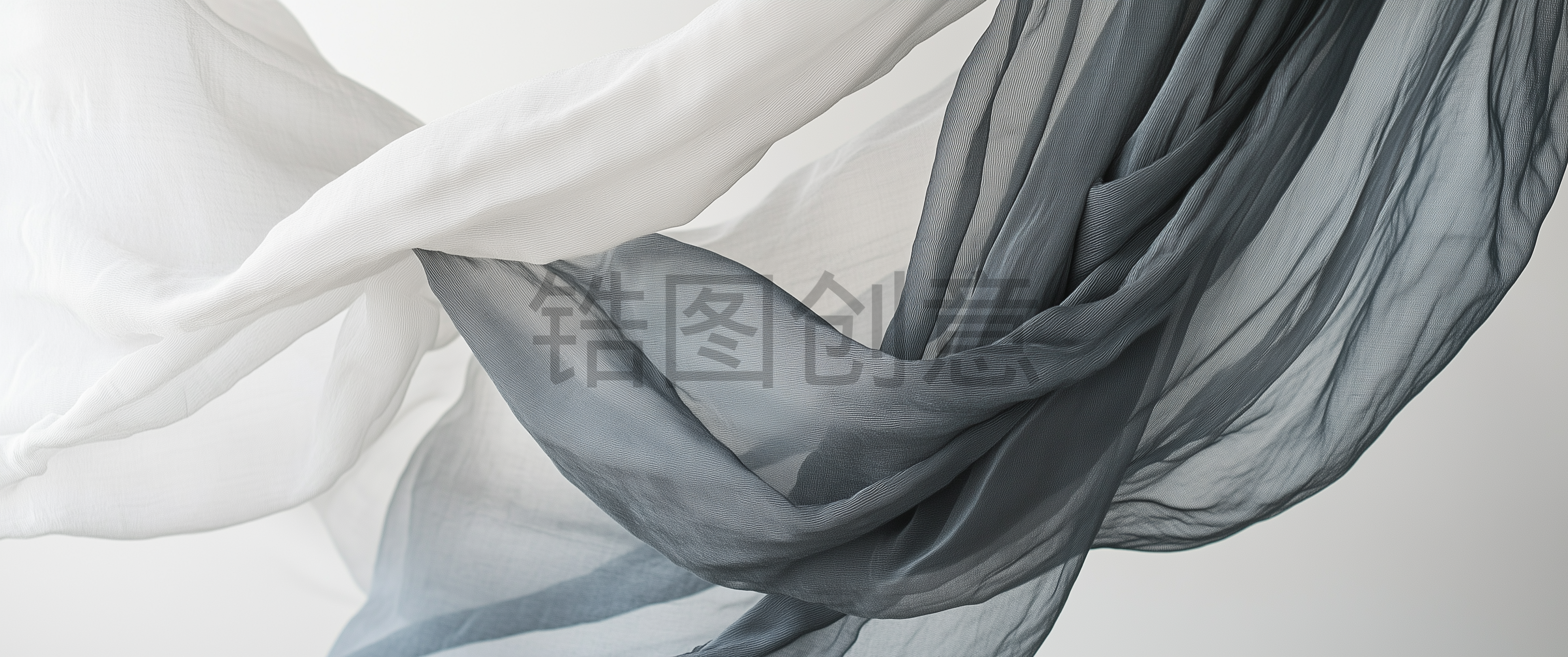 灰色织物布纹理特写皱纹褶皱素材