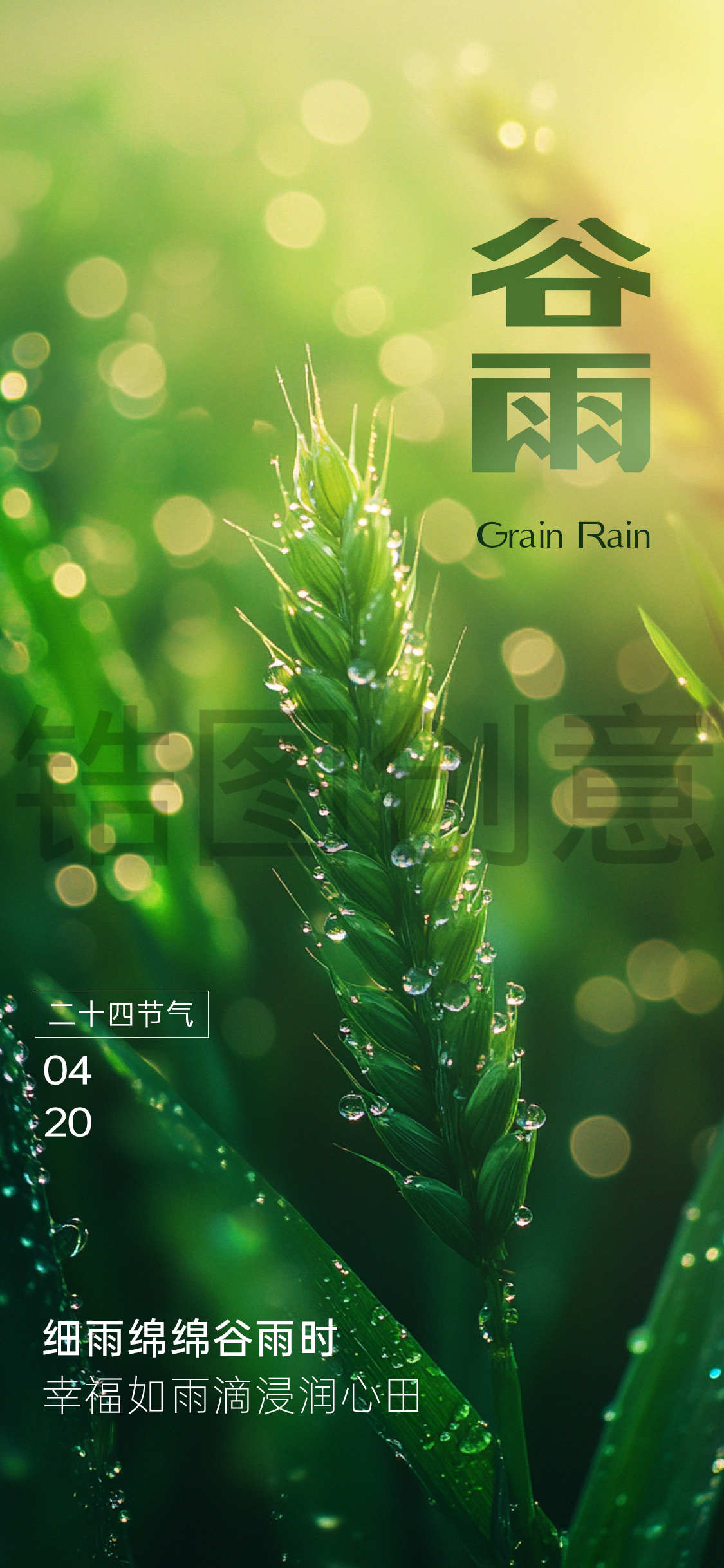 谷雨小满节气海报