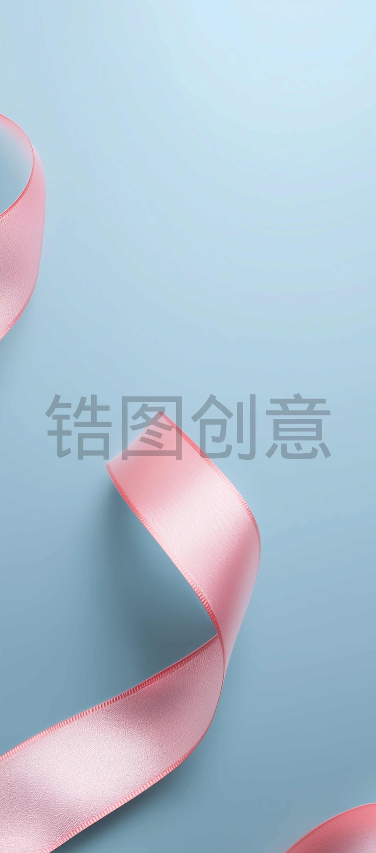 蓝色时尚小清新抽象动感飘带丝带简约背景