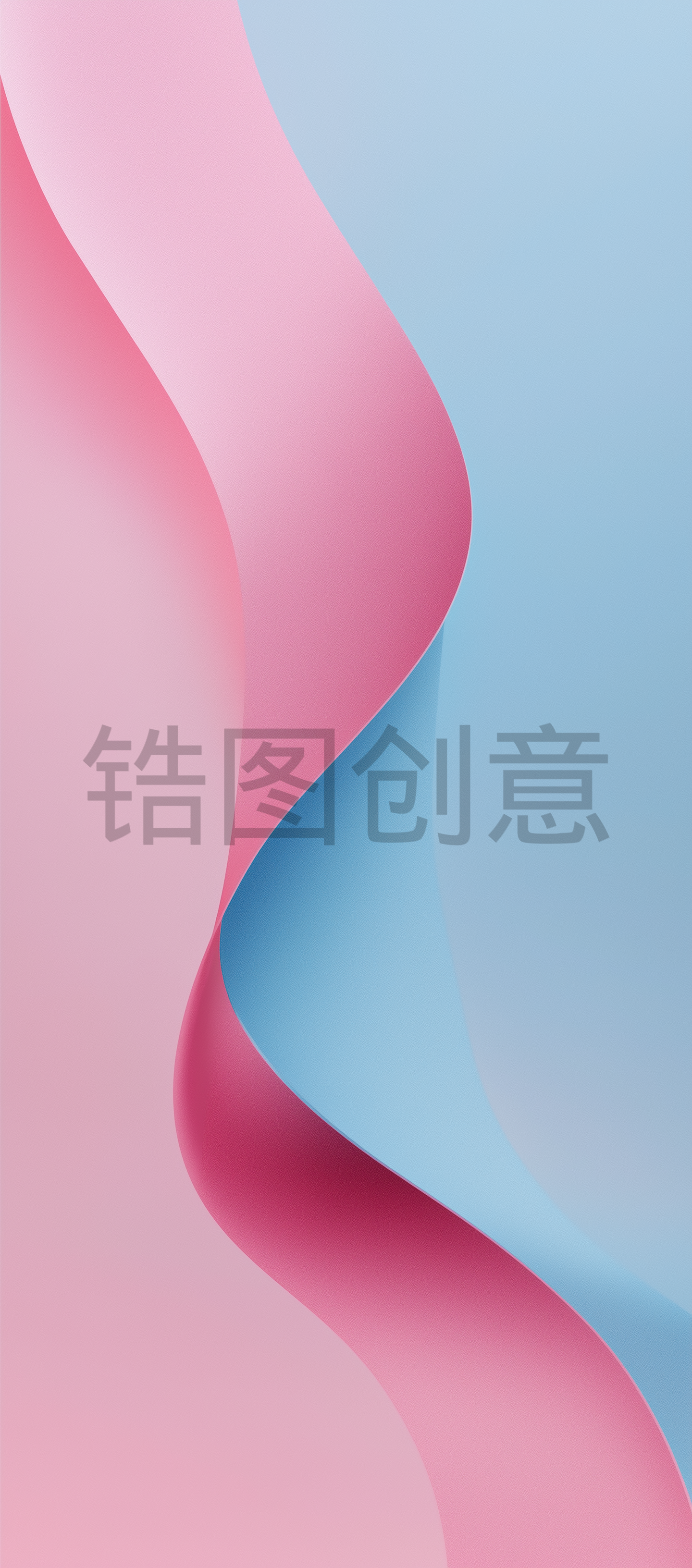 蓝色和粉色背景，曲线，线条，流动，抽象，纹理，流畅感