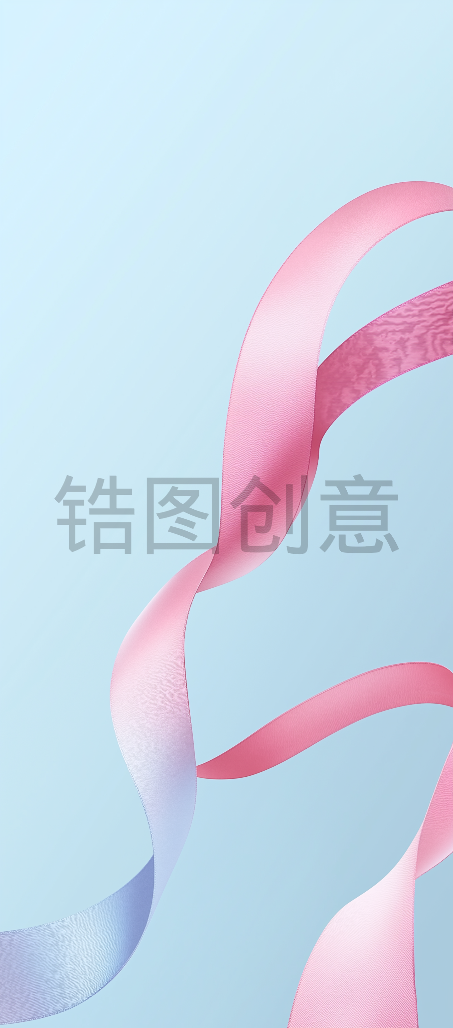 蓝色时尚小清新抽象动感飘带丝带简约背景