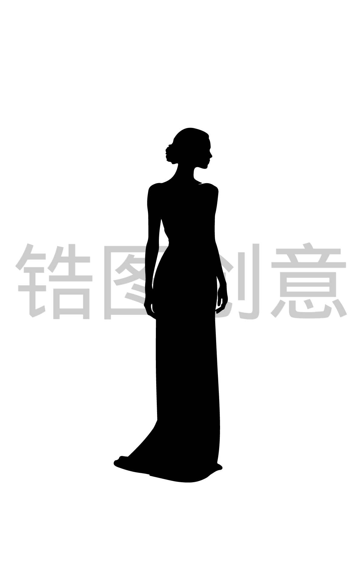 母亲节妇女节女生女性人物剪影元素