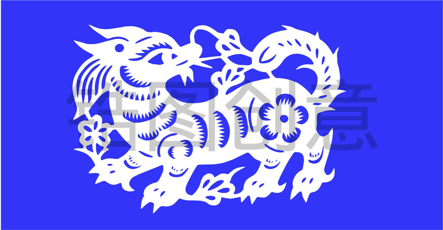 中国传统剪纸剪影矢量图