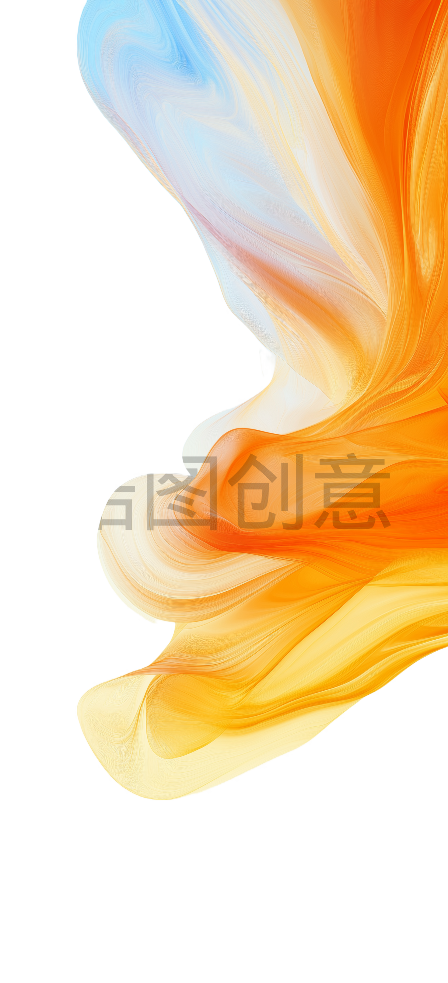 曲线和流动形状橙色黄橙色梯度线条抽象的背景