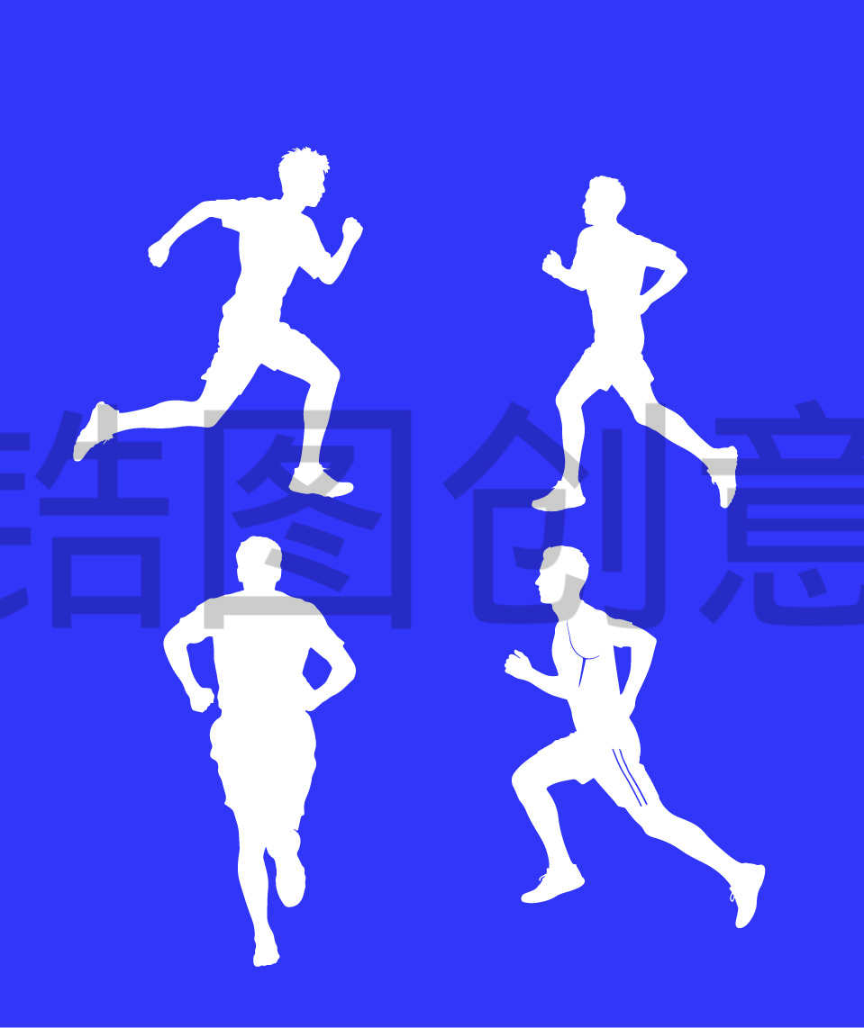 青年节运动奔跑跳跃奔跑人物剪影