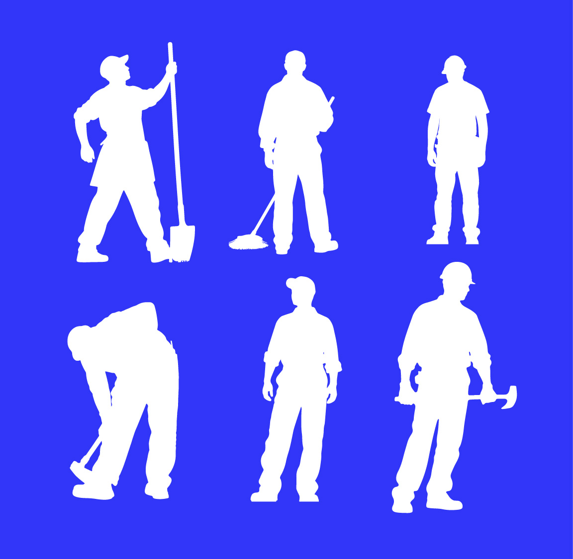 51劳动节工人人物剪影