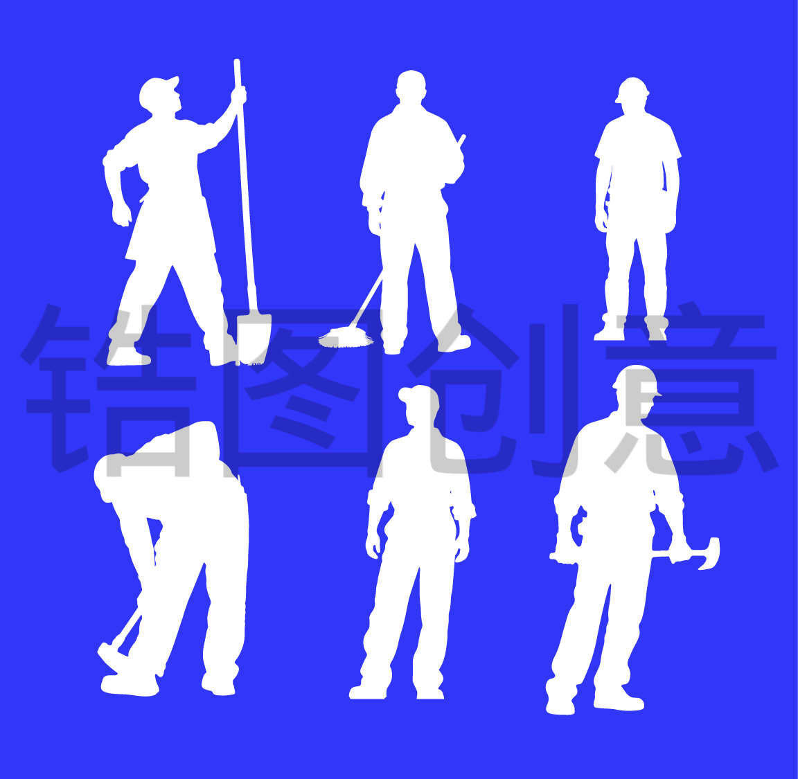 51劳动节工人人物剪影