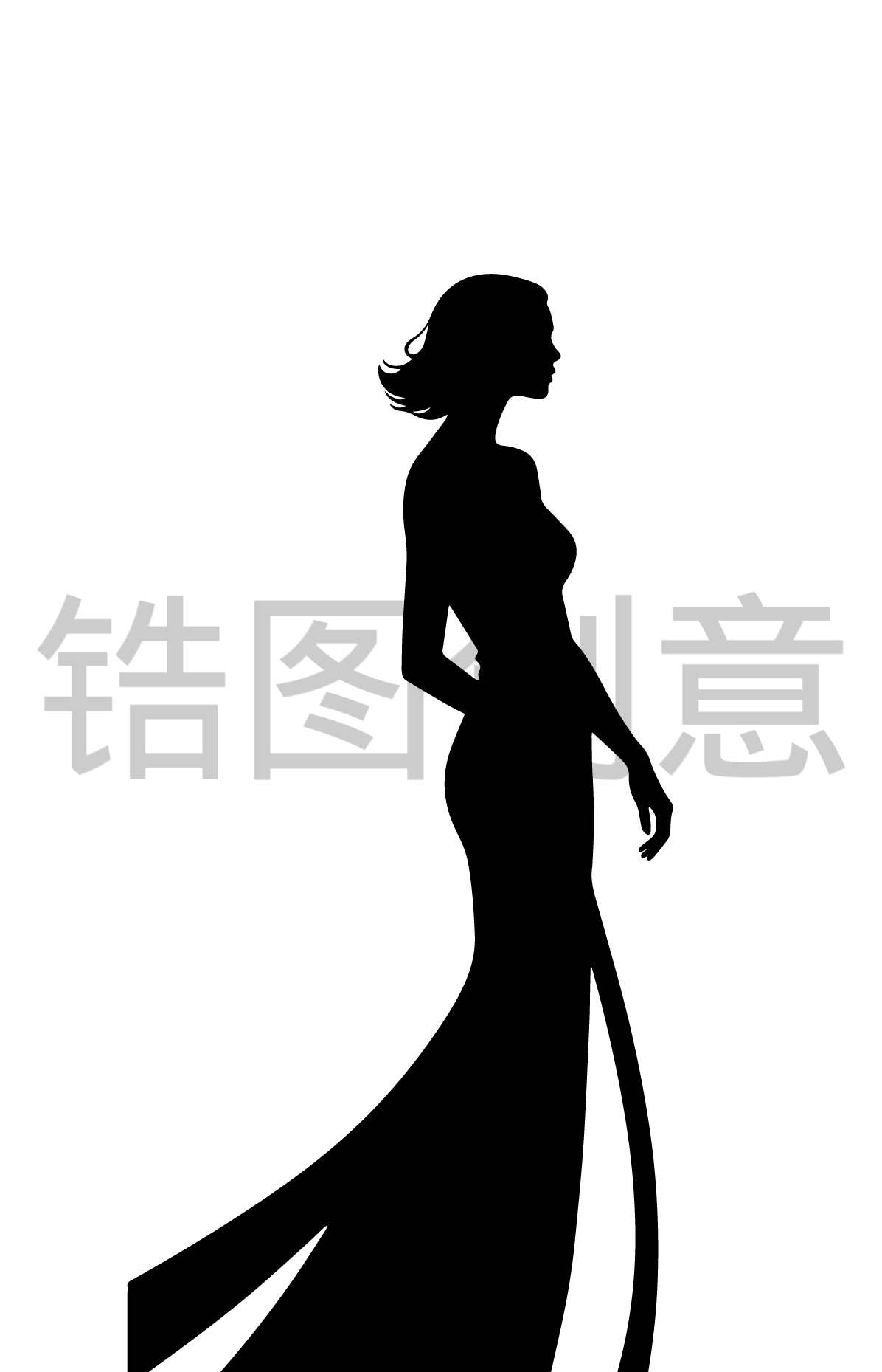 母亲节妇女节女神女生女性人物剪影元素