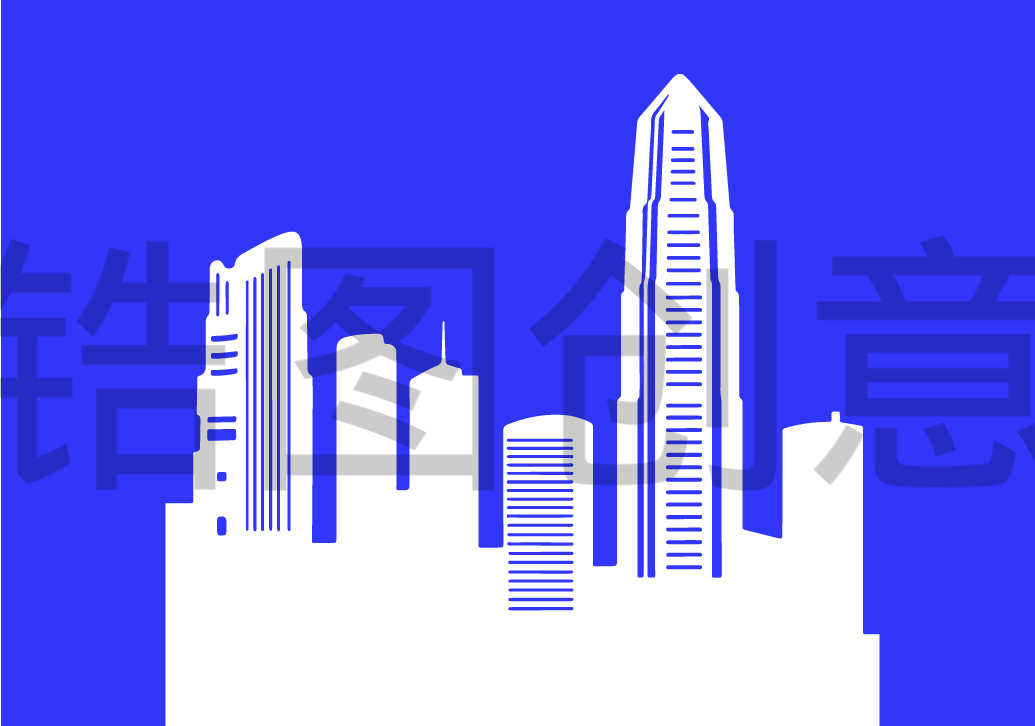 中国深圳城市建筑剪影元素