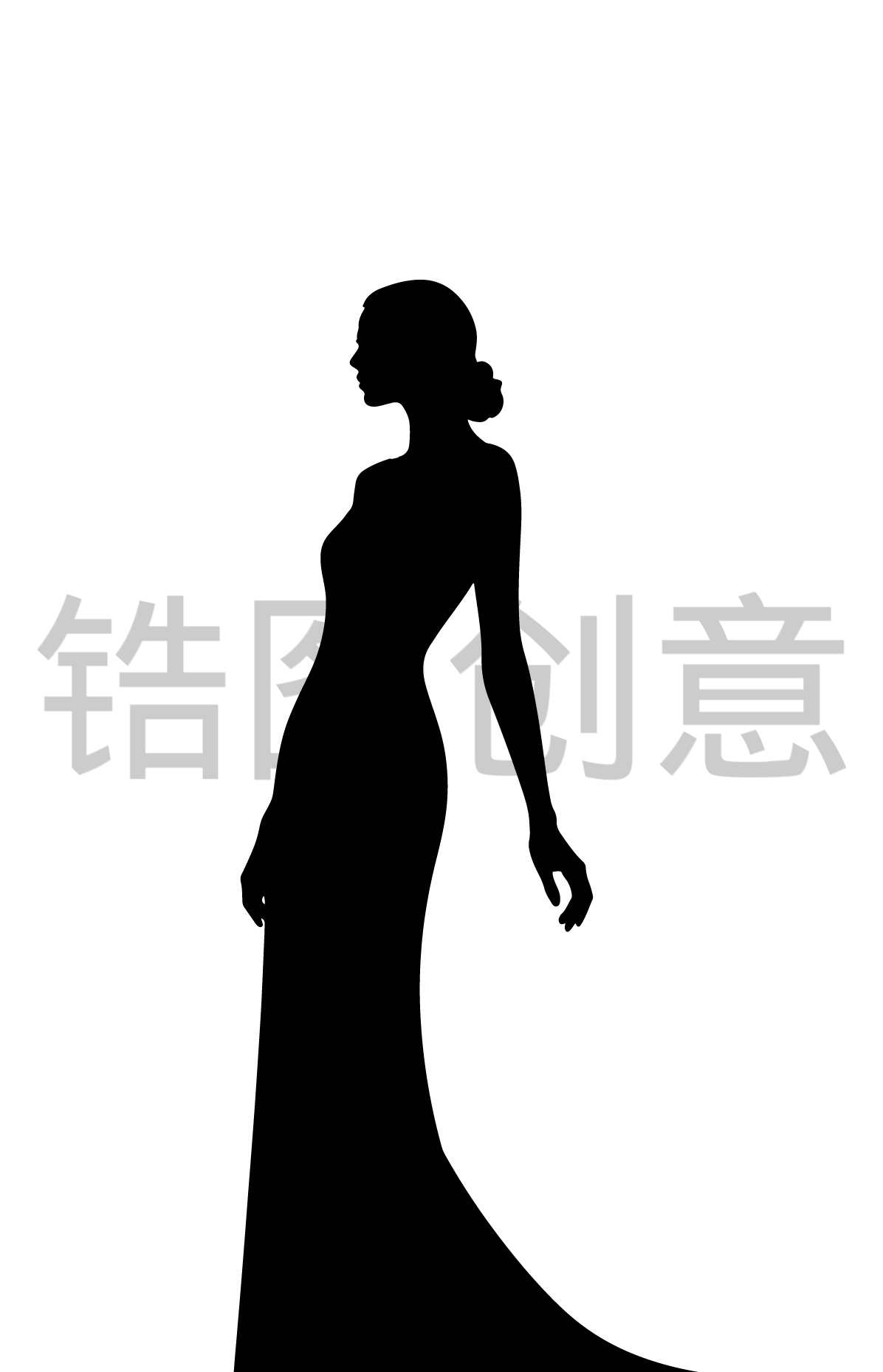 母亲节妇女节女生女性人物剪影元素