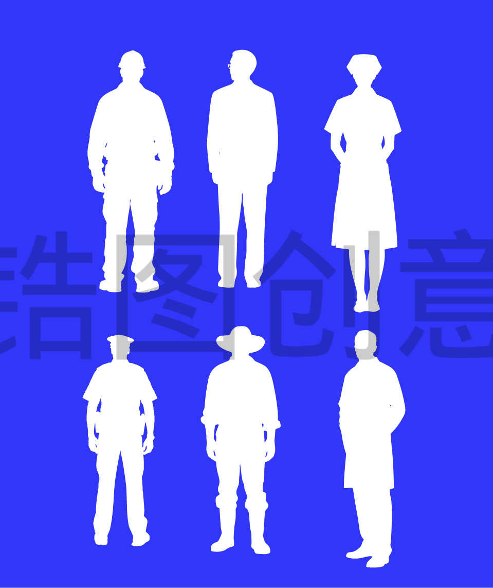 51劳动节工人人物剪影